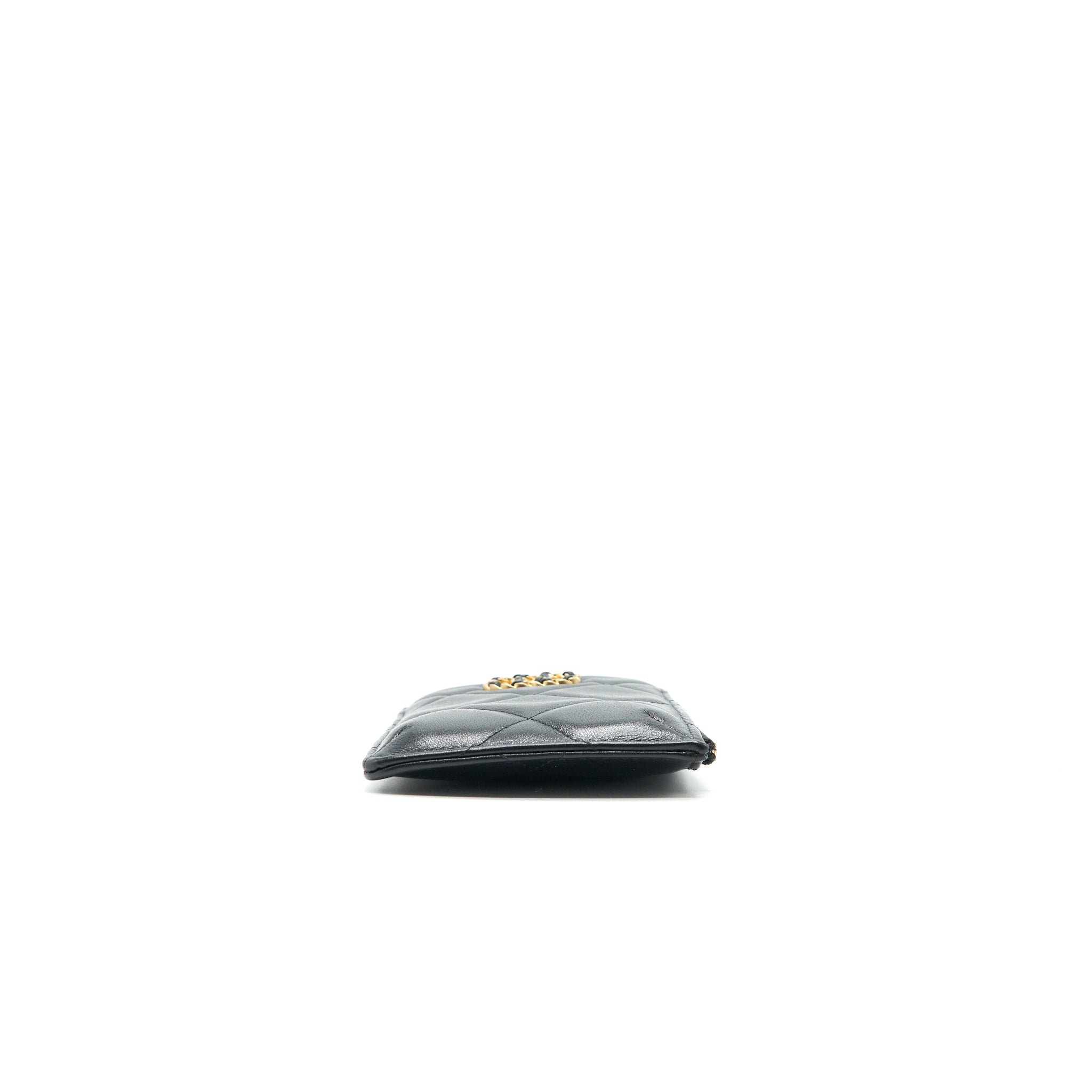 CHANEL 19 Phone and  Holder Lambskin Quilted Black