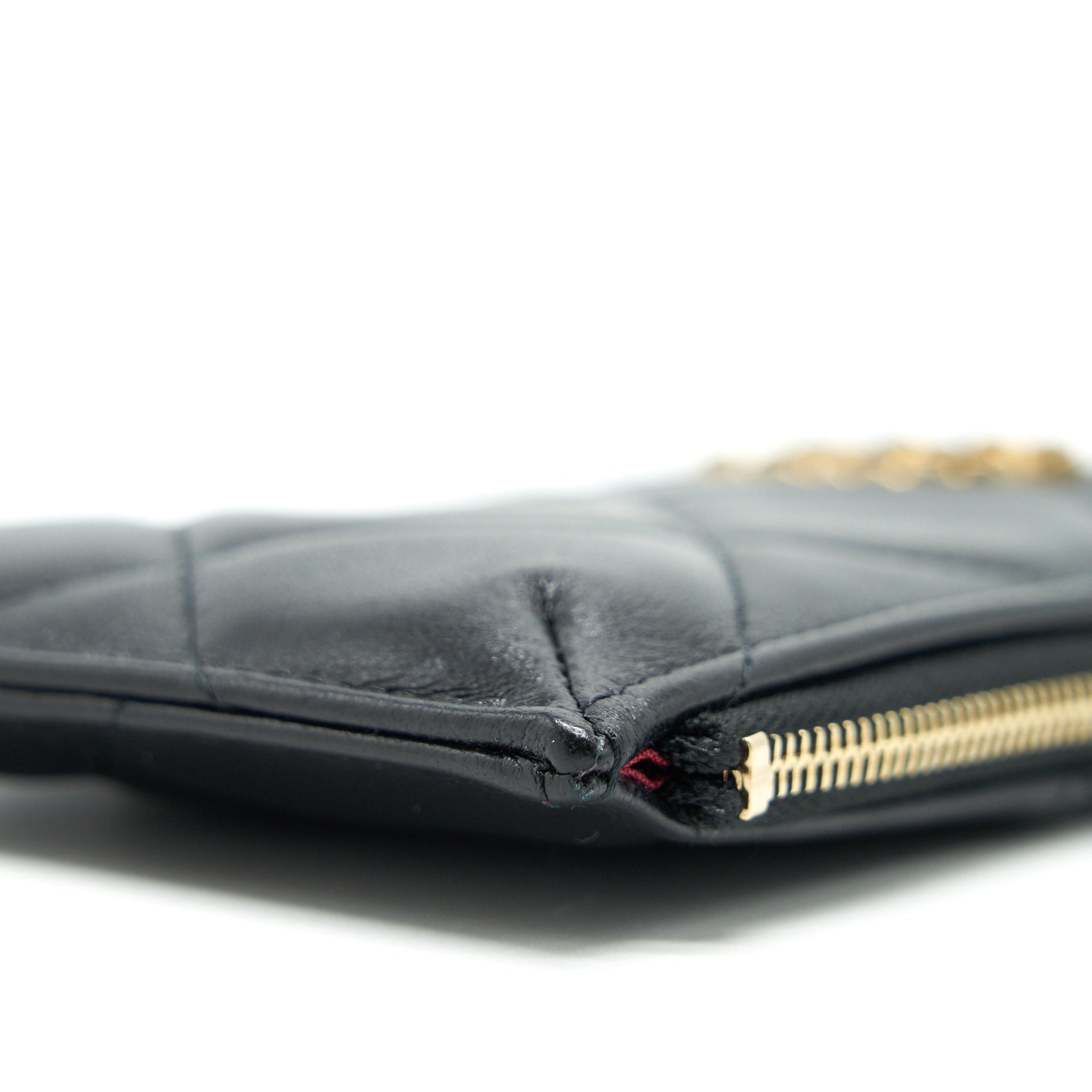 CHANEL 19 Phone and  Holder Lambskin Quilted Black