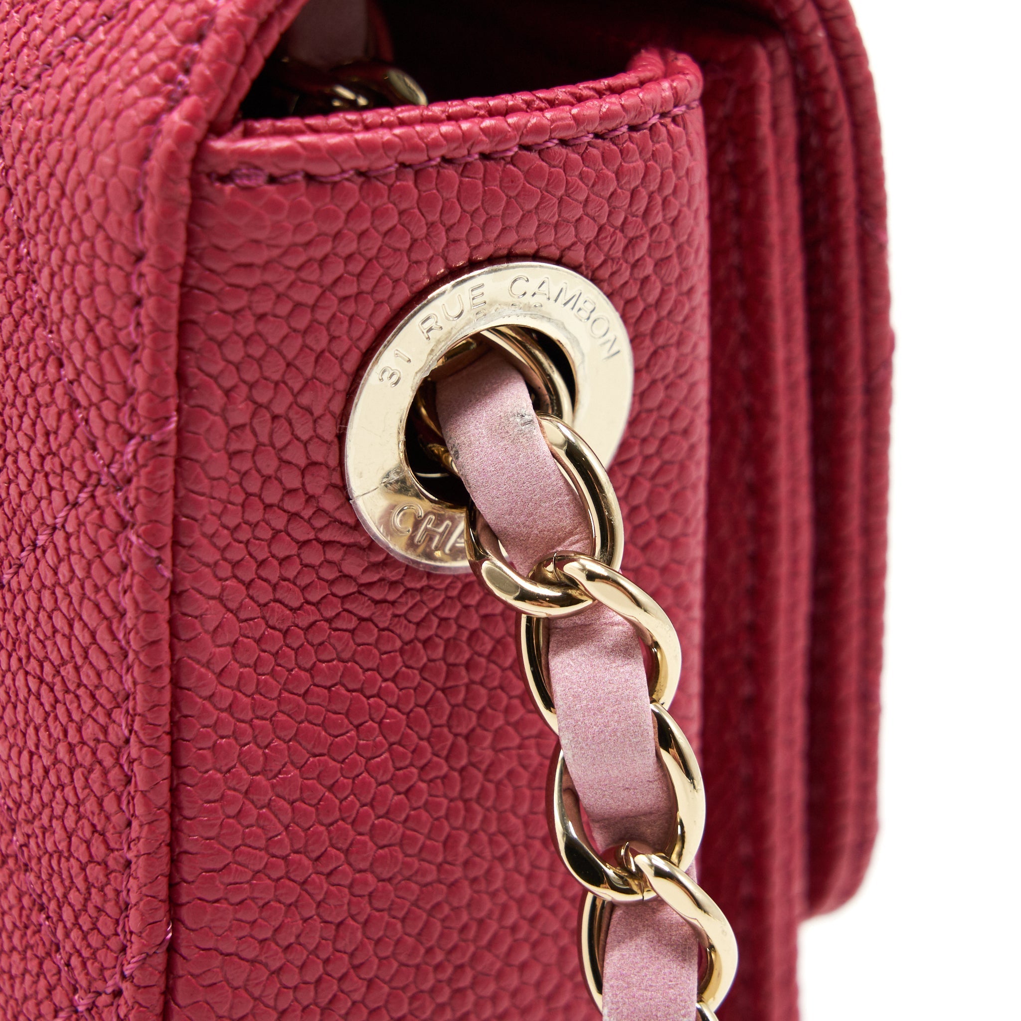 Chanel Messenger Crossbody Bag Caviar Red