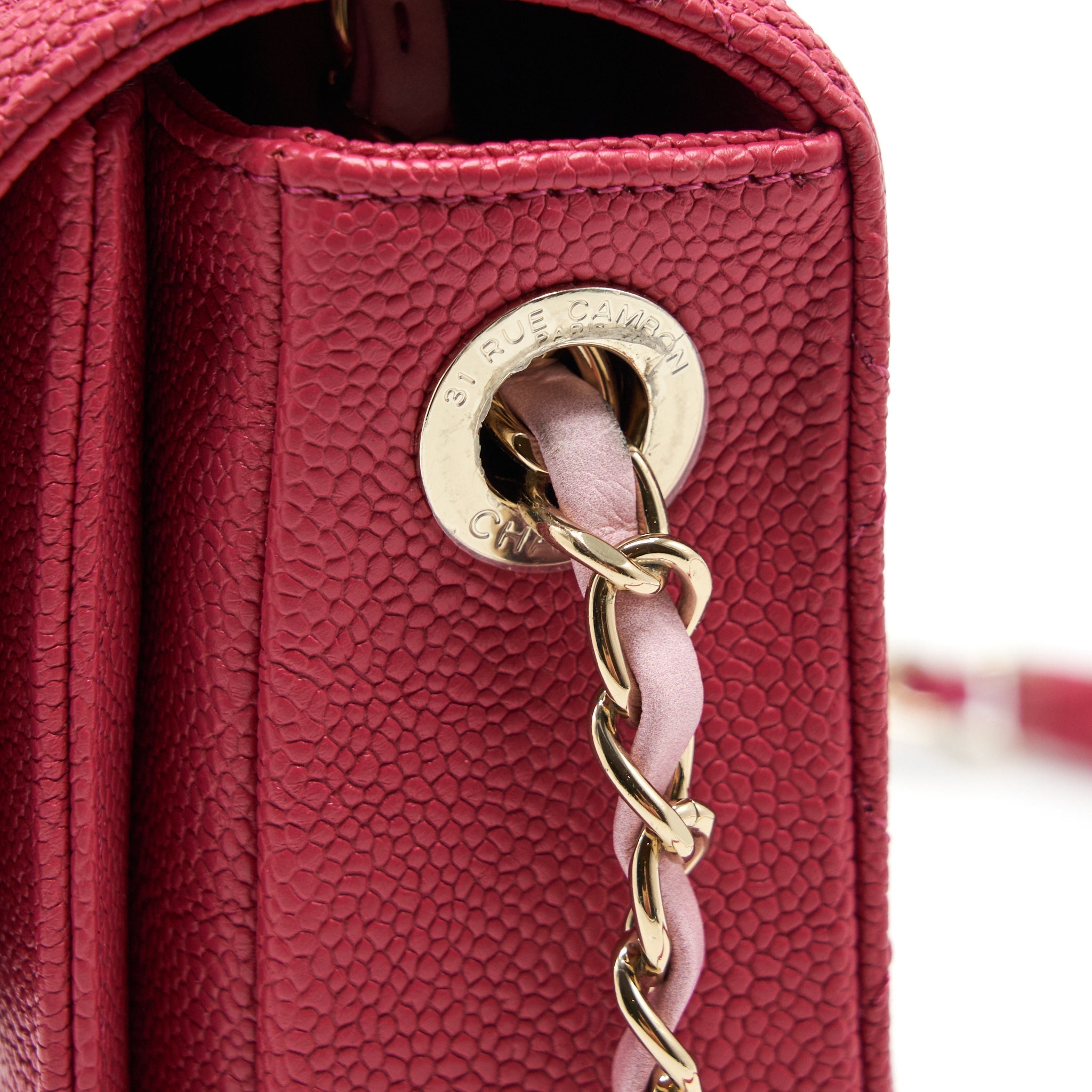Chanel Messenger Crossbody Bag Caviar Red