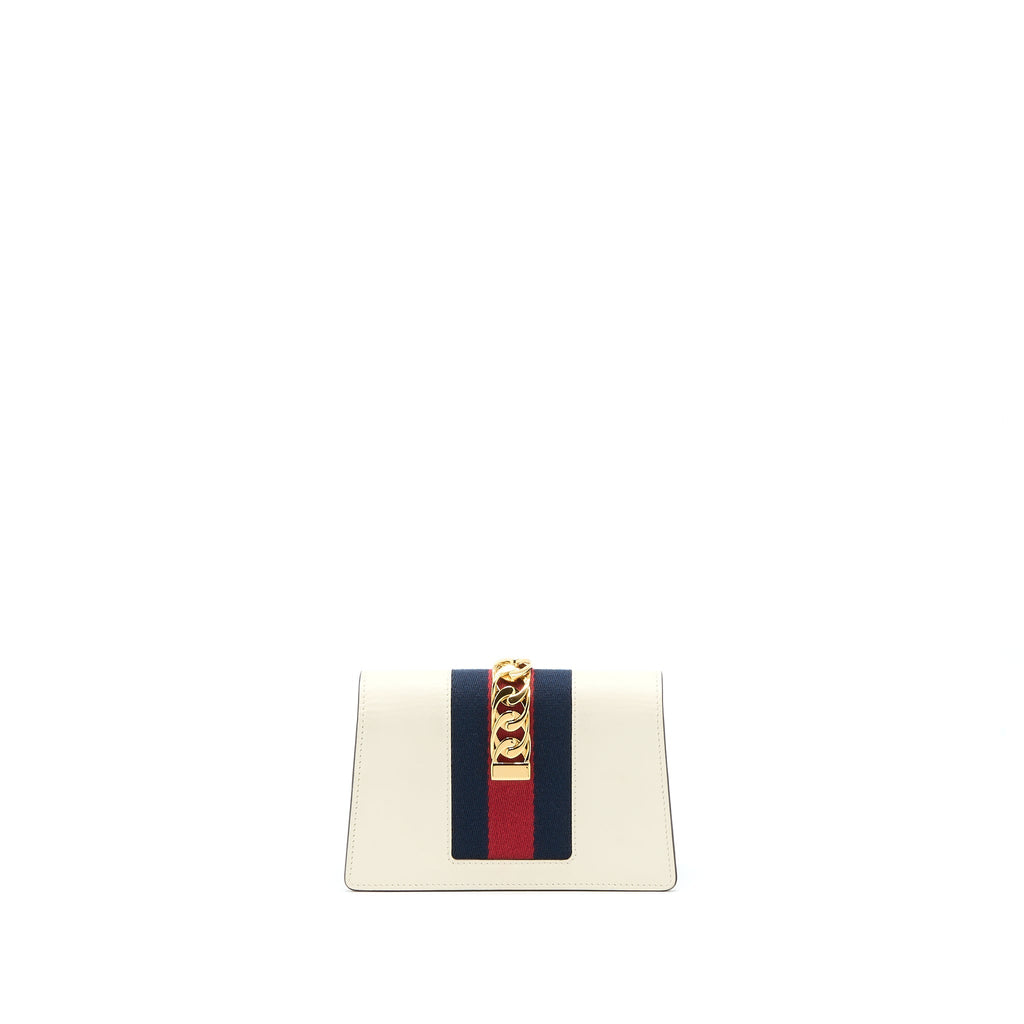 Gucci Sylvie Mini Chain Bag Calfskin White