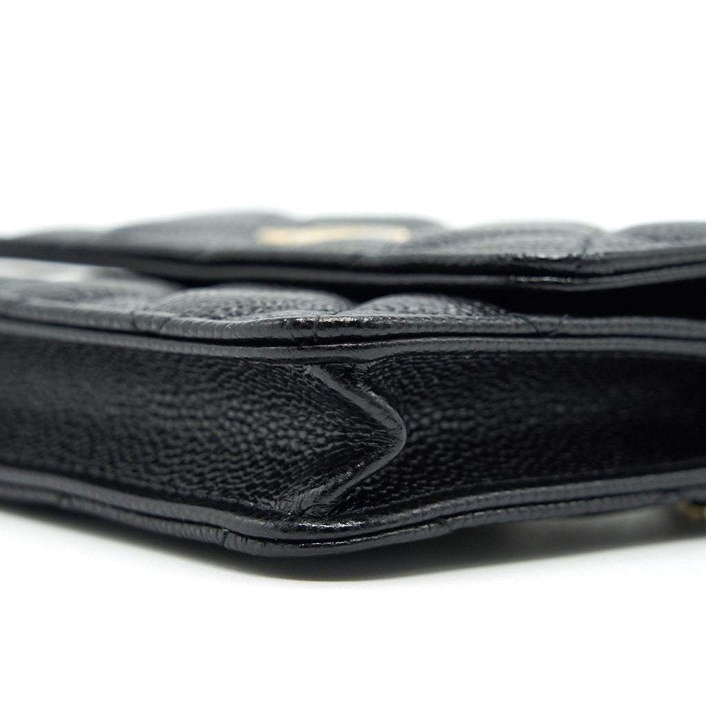 Chanel 21A Flap  Holder With Chain Black
