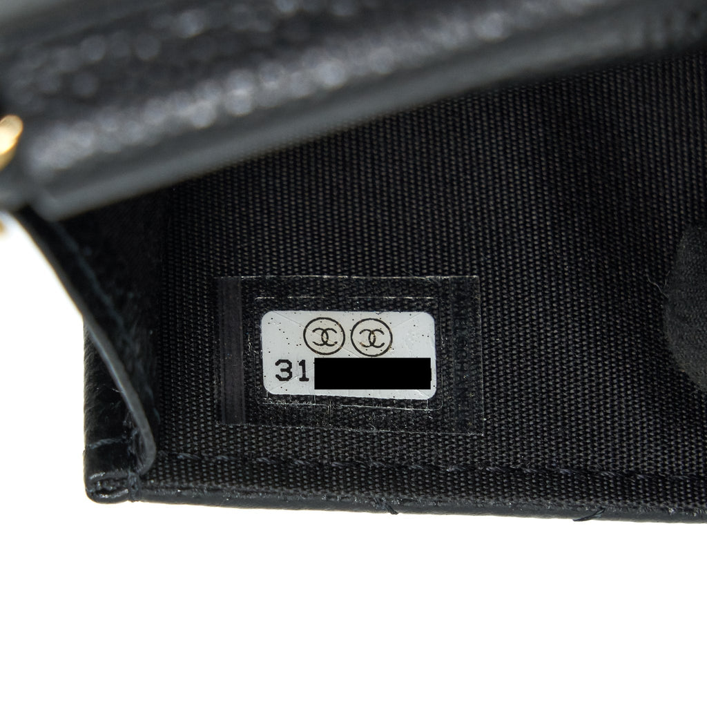 Chanel 21A Flap  Holder With Chain Black