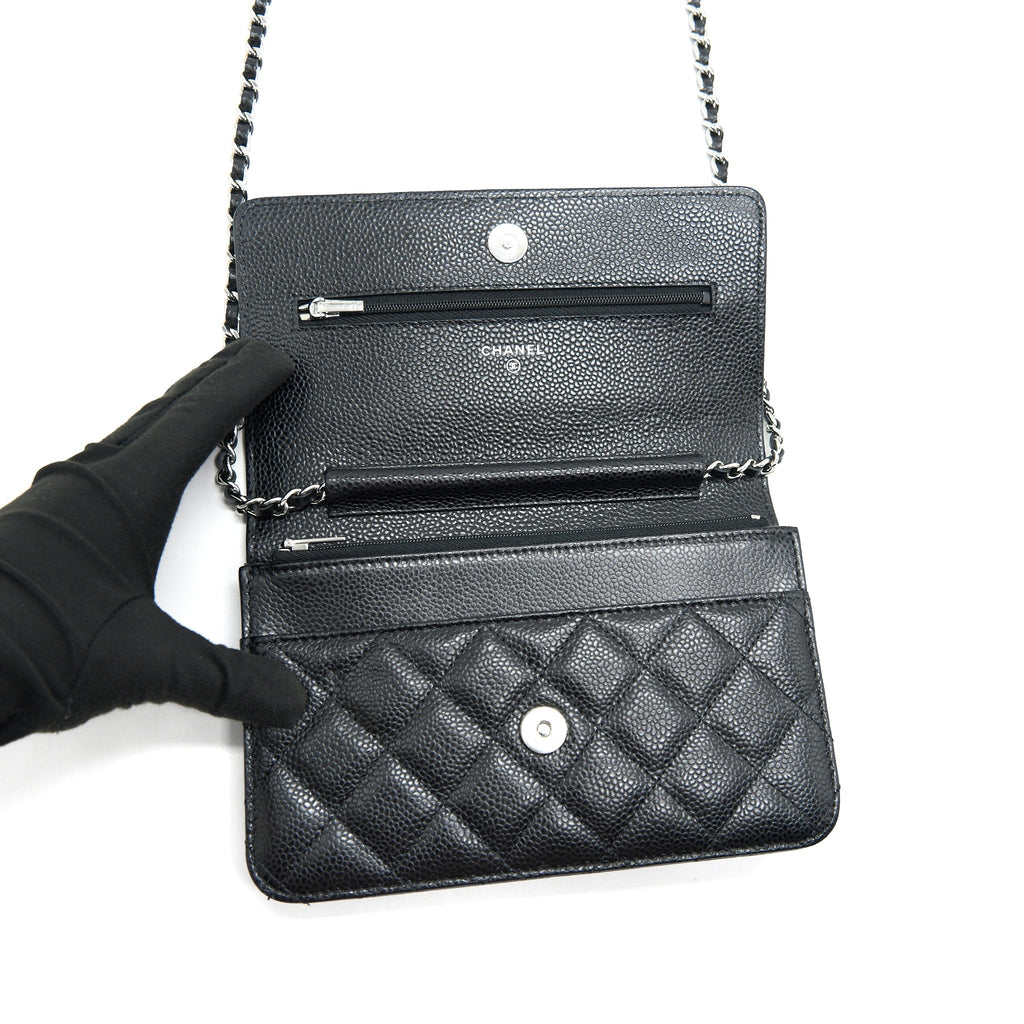 Chanel Wallet on Chain WOC in Caviar