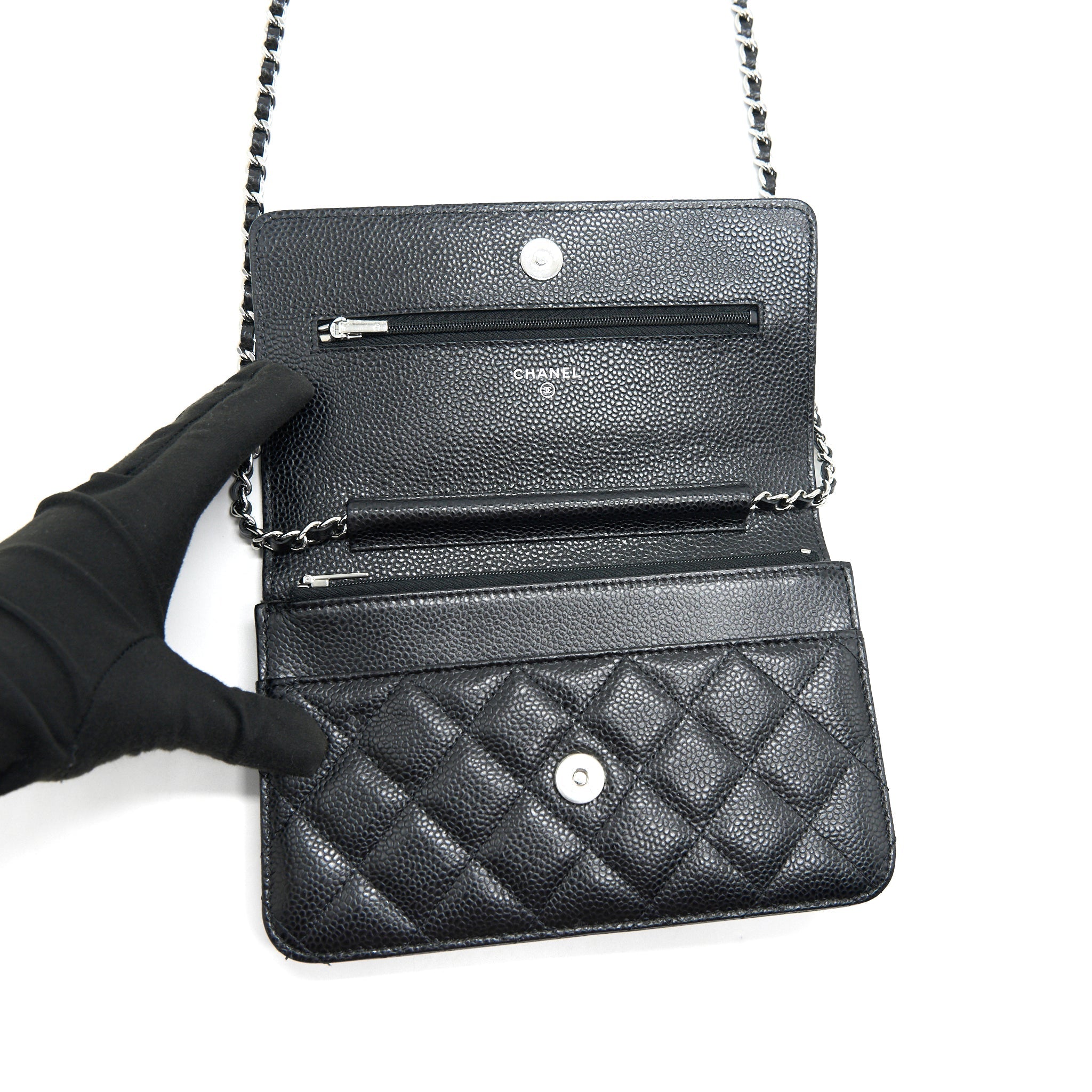 Chanel Wallet on Chain WOC in Caviar