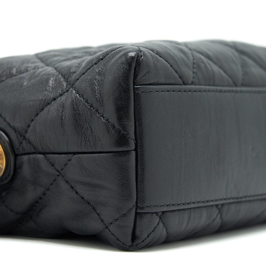 Chanel Small CC Wrapped Strap Bag Lambskin Black In Crumpled