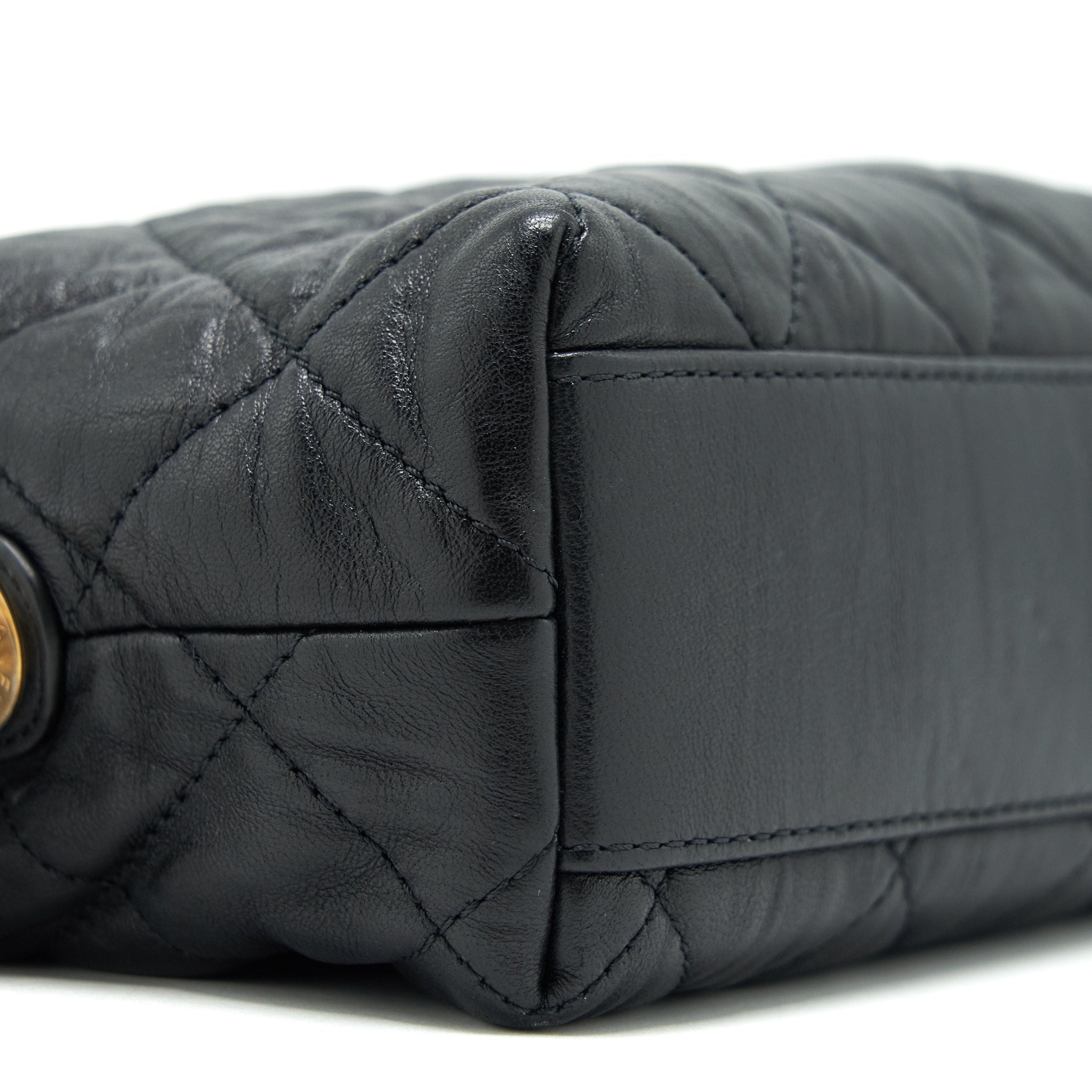 Chanel Small CC Wrapped Strap Bag Lambskin Black In Crumpled