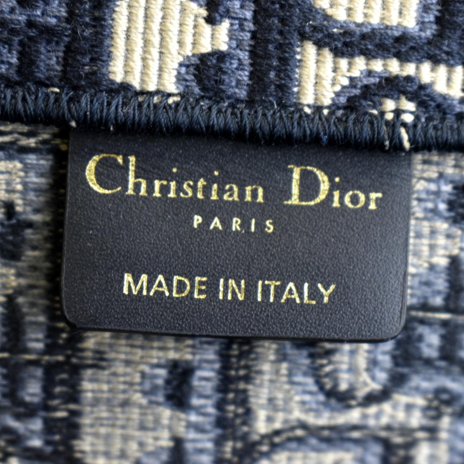 CHRISTIAN DIOR Large Book Oblique Embroidered Canvas Tote Bag Multicolor