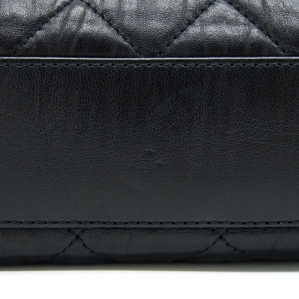 Chanel Small CC Wrapped Strap Bag Lambskin Black In Crumpled