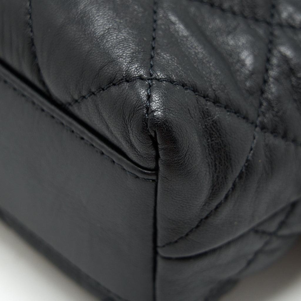 Chanel Small CC Wrapped Strap Bag Lambskin Black In Crumpled