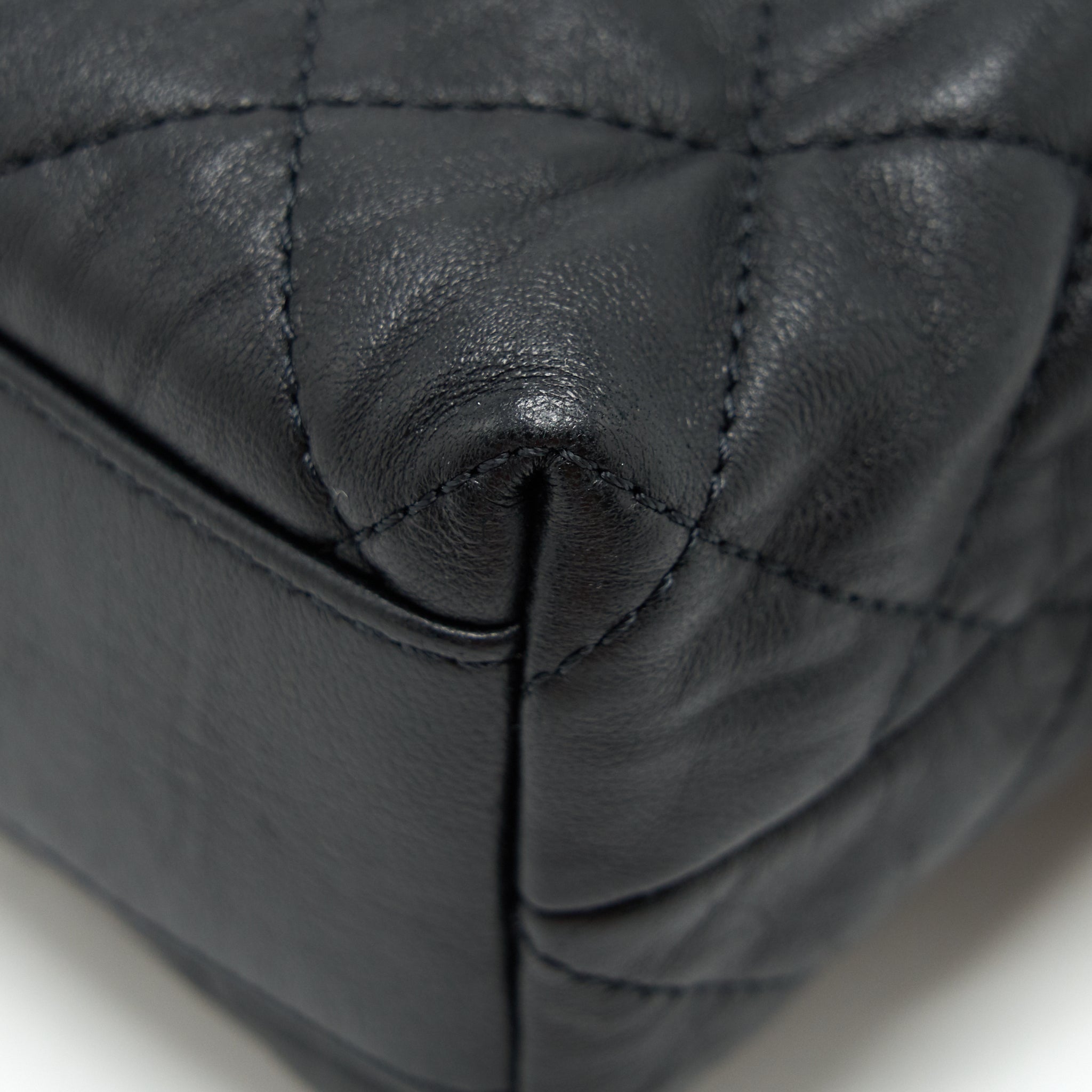 Chanel Small CC Wrapped Strap Bag Lambskin Black In Crumpled