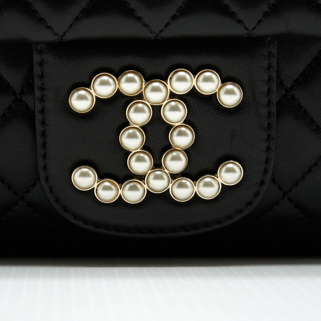 Chanel Westminster Shoulder Bag Lambskin Black L