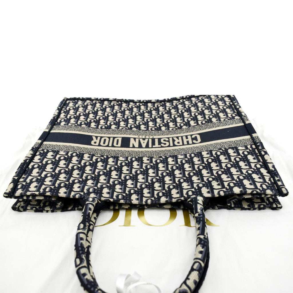 CHRISTIAN DIOR Large Book Oblique Embroidered Canvas Tote Bag Multicolor