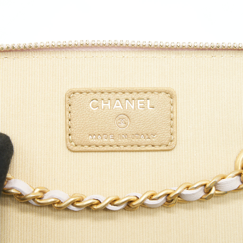 Chanel Pearl Crush Long Vanity On Chain Lambskin Light Purple