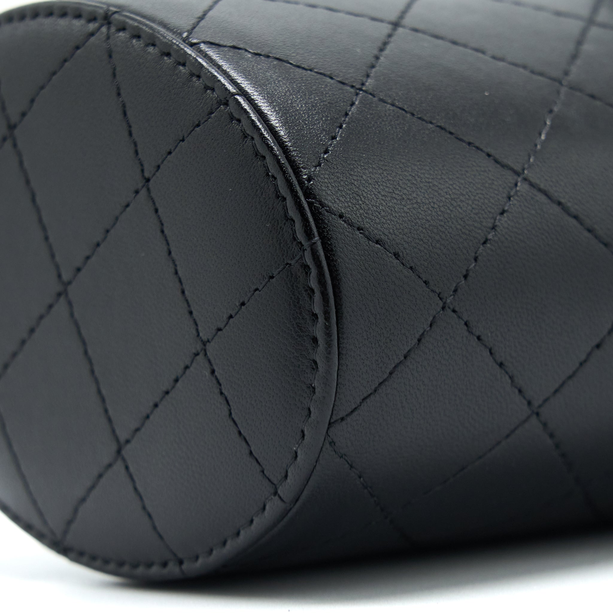 Chanel Vertical Clutch with Chain Lambskin Black L