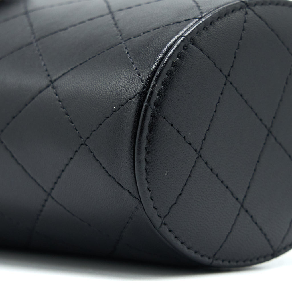 Chanel Vertical Clutch with Chain Lambskin Black L