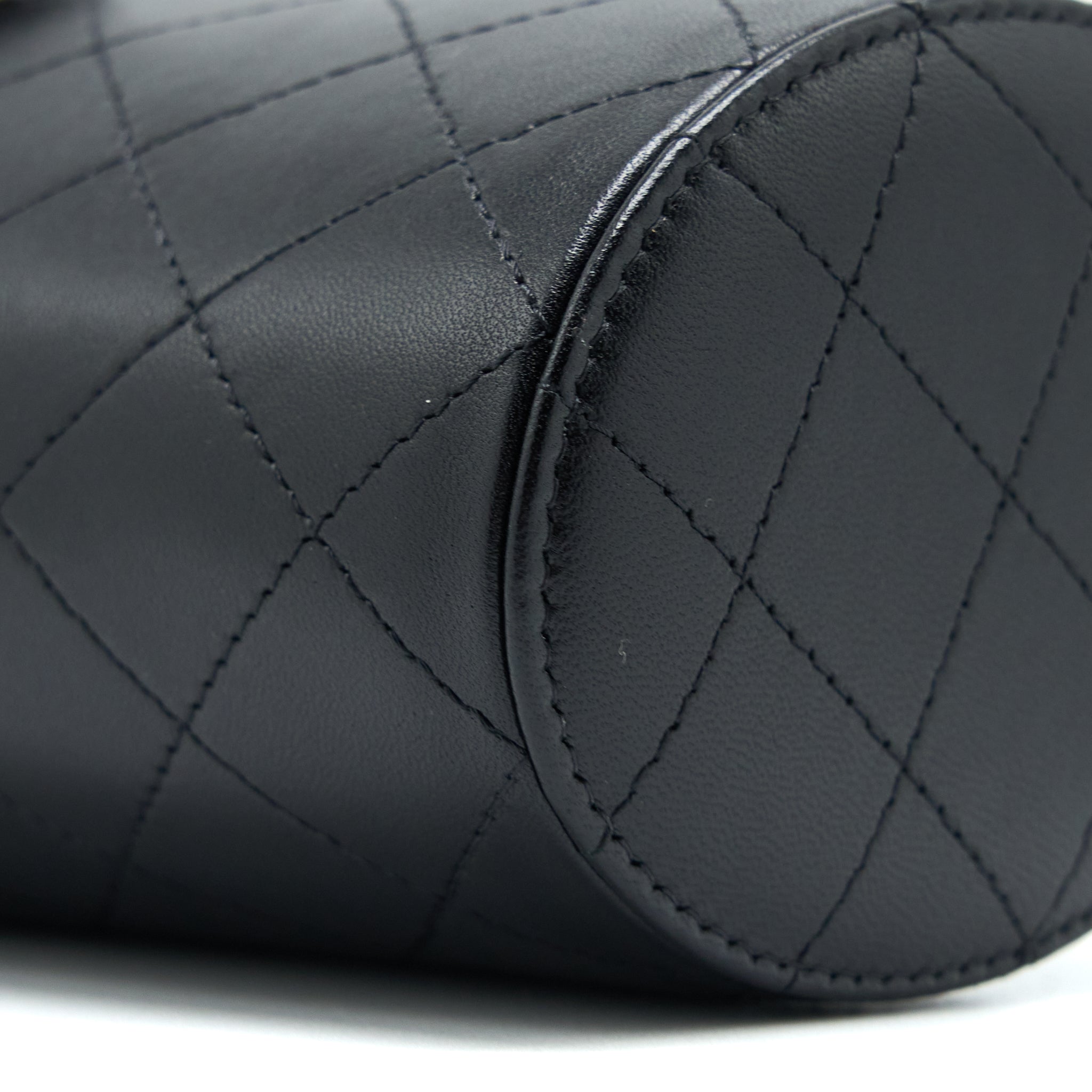 Chanel Vertical Clutch with Chain Lambskin Black L