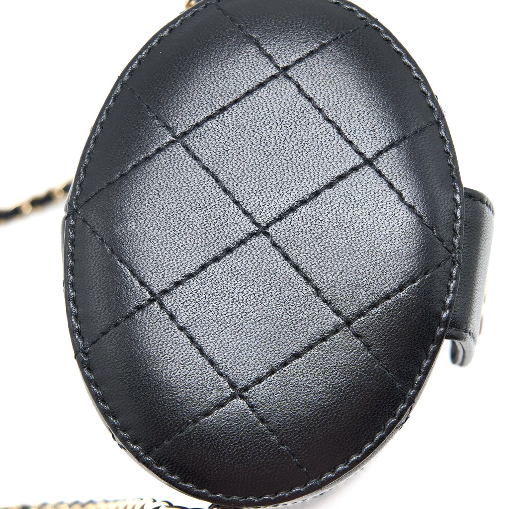 Chanel Vertical Clutch with Chain Lambskin Black L