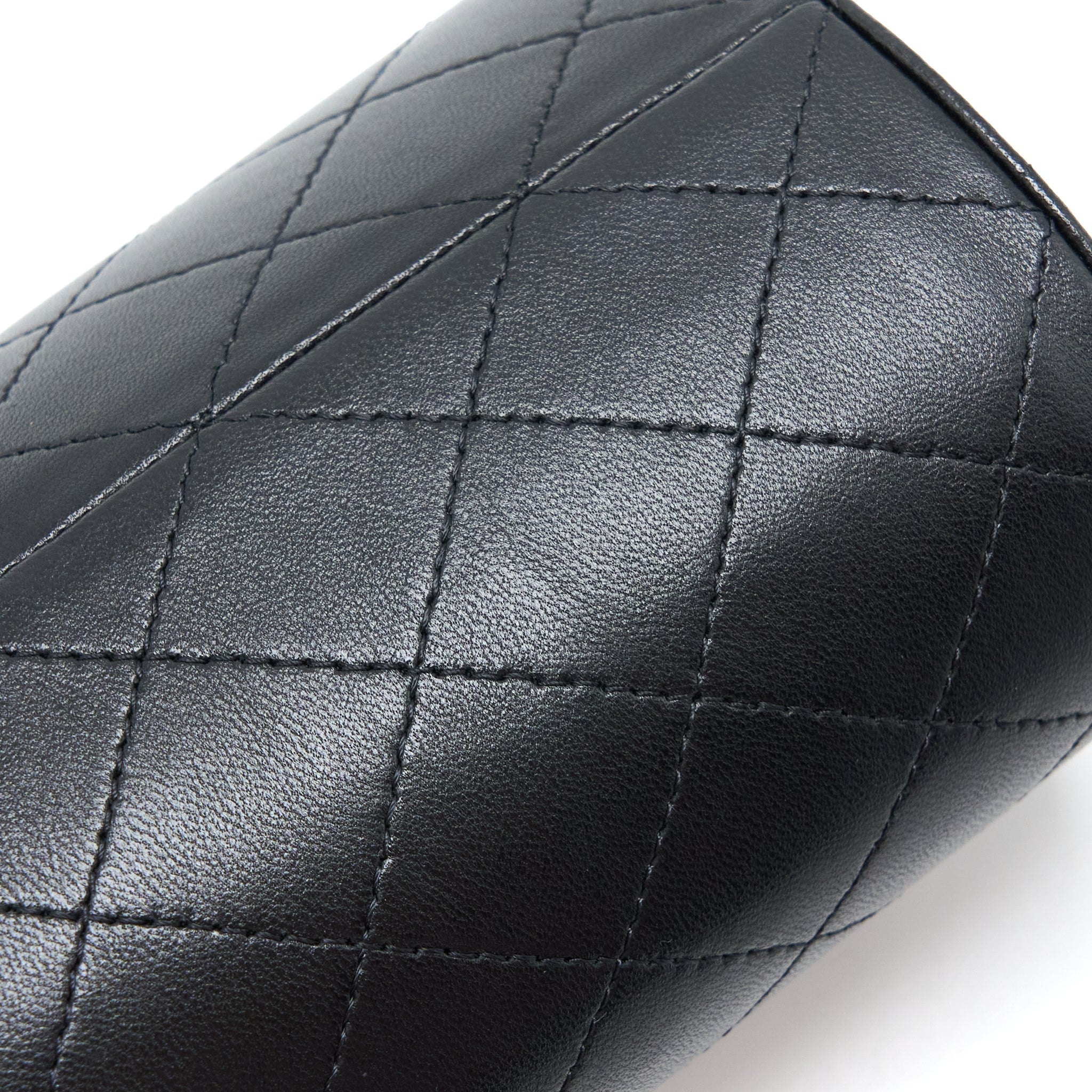 Chanel Vertical Clutch with Chain Lambskin Black L