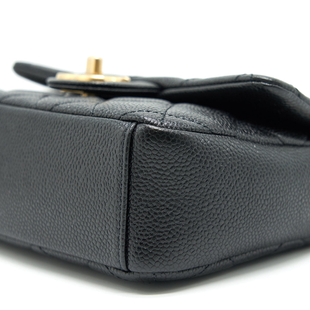 Chanel 21A Mini Square Flap Bag Caviar Black