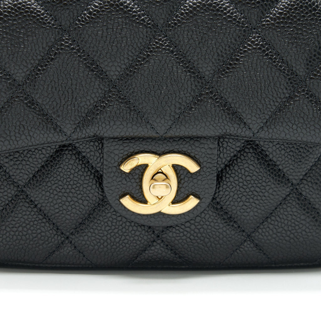 Chanel 21A Mini Square Flap Bag Caviar Black