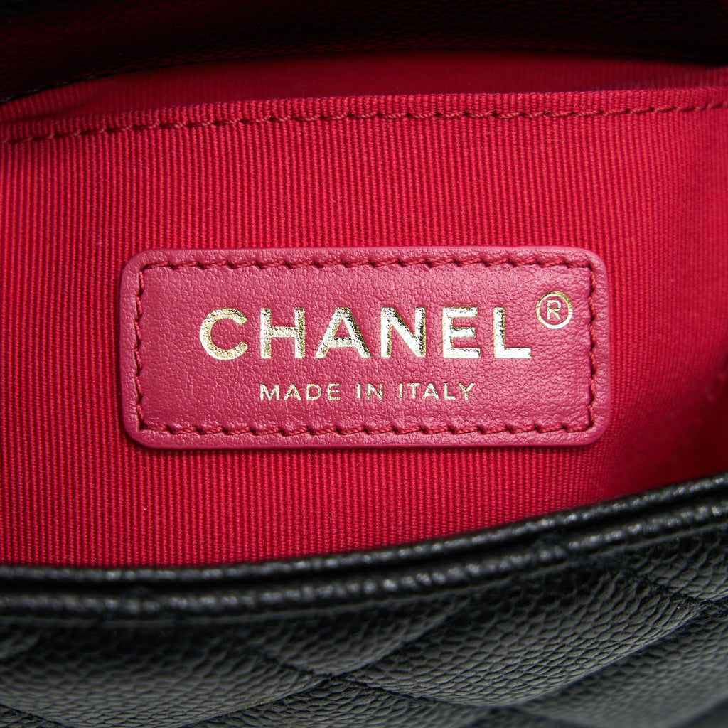 Chanel 21A Mini Square Flap Bag Caviar Black