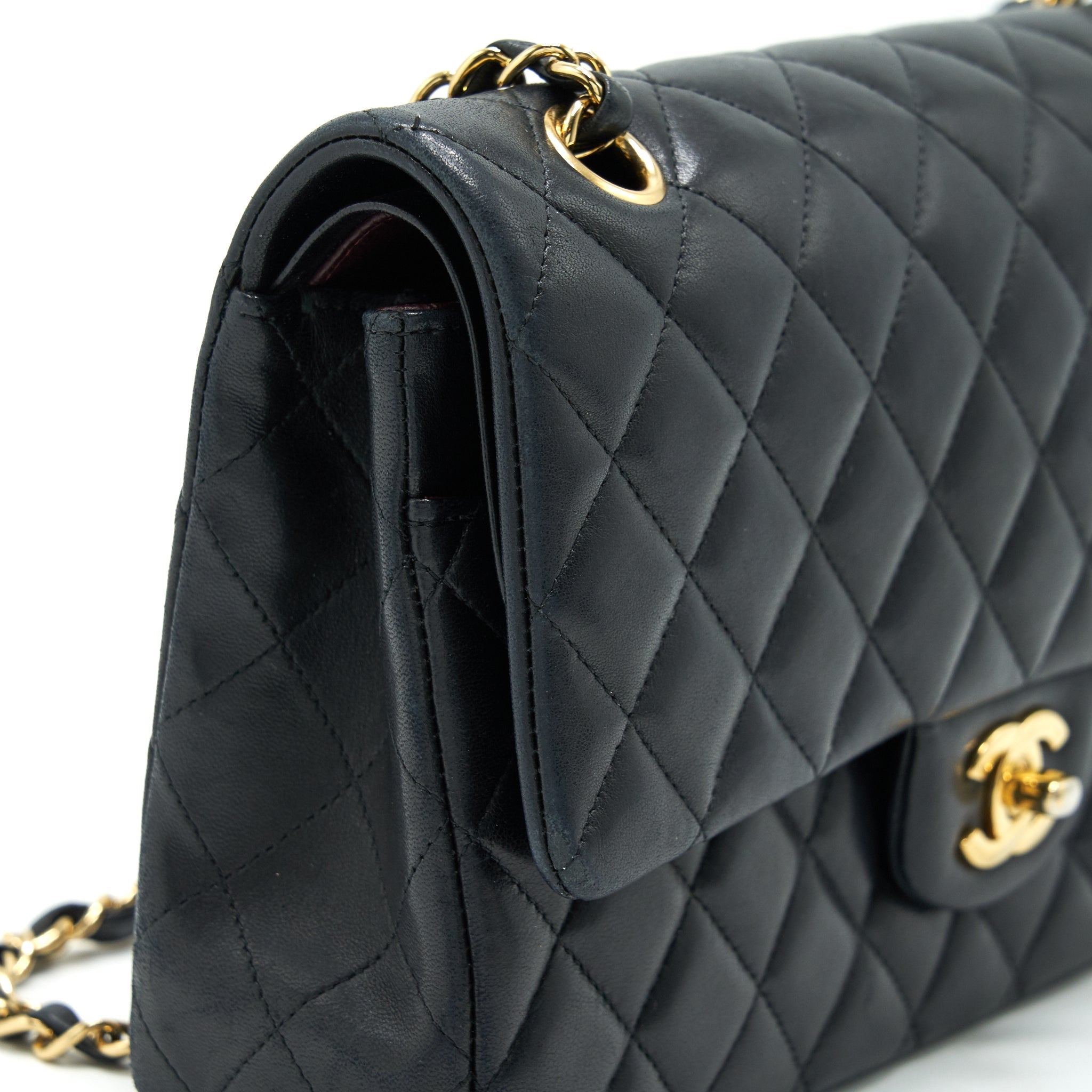 Chanel Classic Double Flap Bag Lambskin Medium Black  serial 19