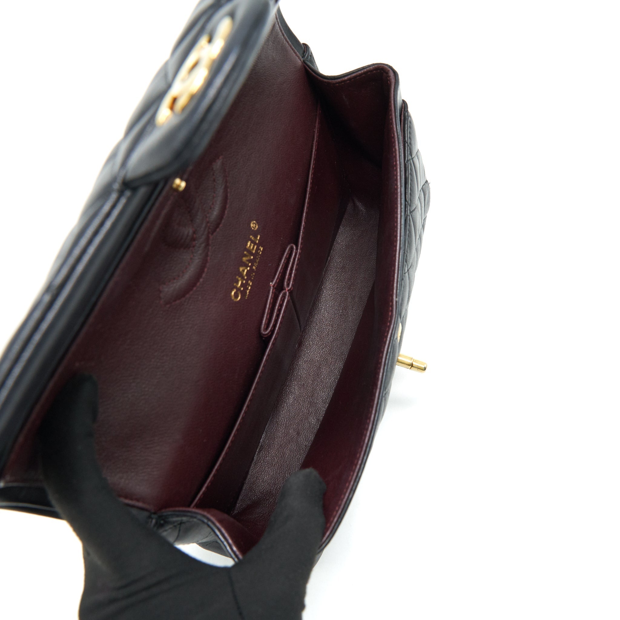 Chanel Classic Double Flap Bag Lambskin Medium Black  serial 19