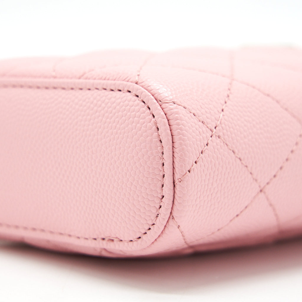 Chanel 22C Vertical Vanity On Chain Caviar Sakura Pink L
