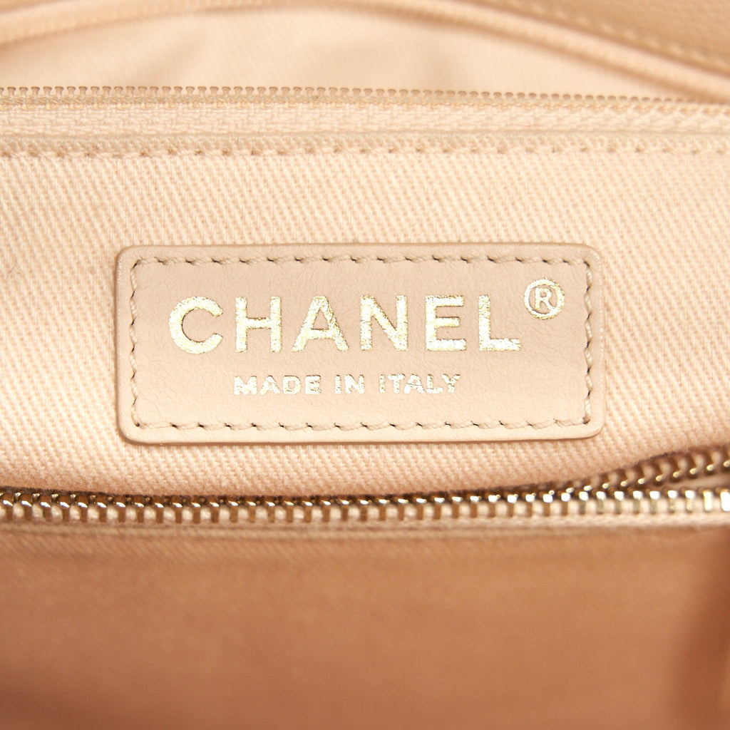 CHANEL CAVIER LARGE COCO HANDLE FLAP BAG BEIGE