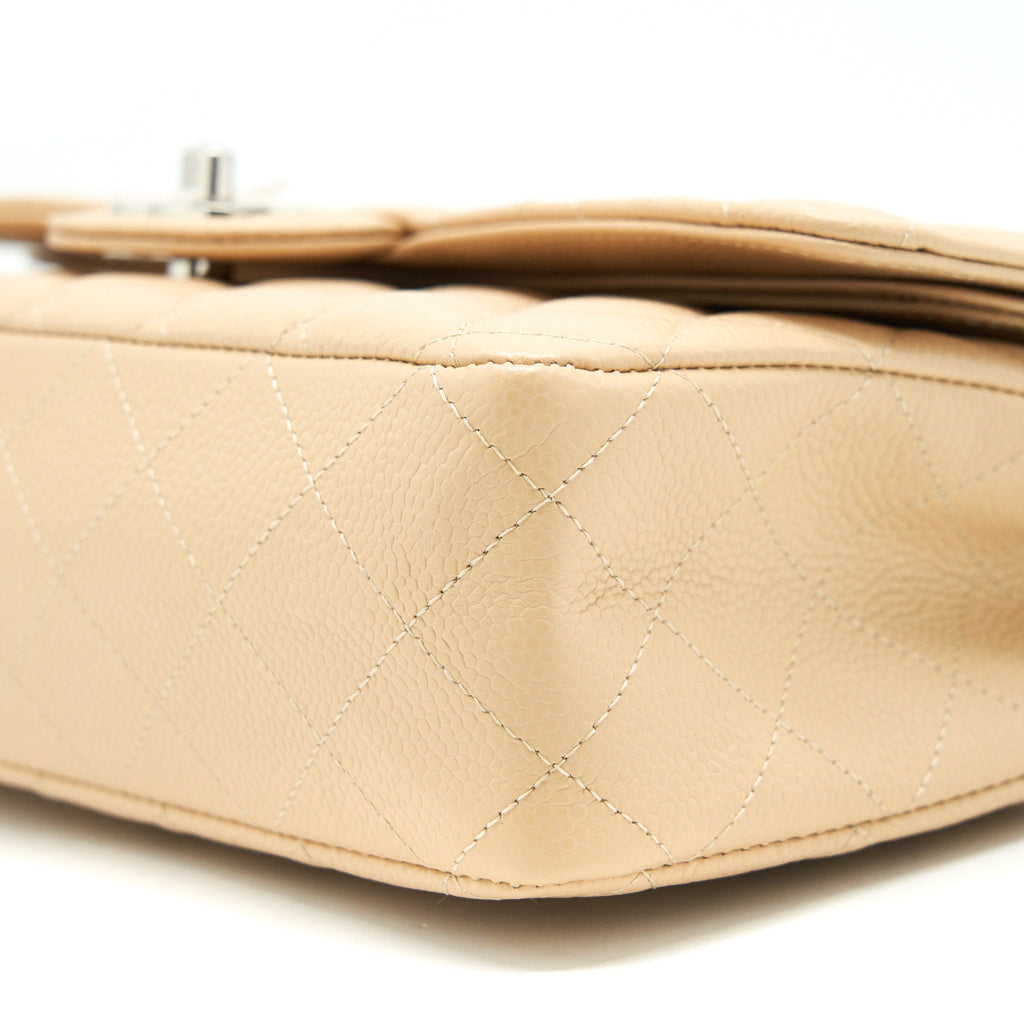 Chanel Medium Classic Double Flap Bag Caviar Beige