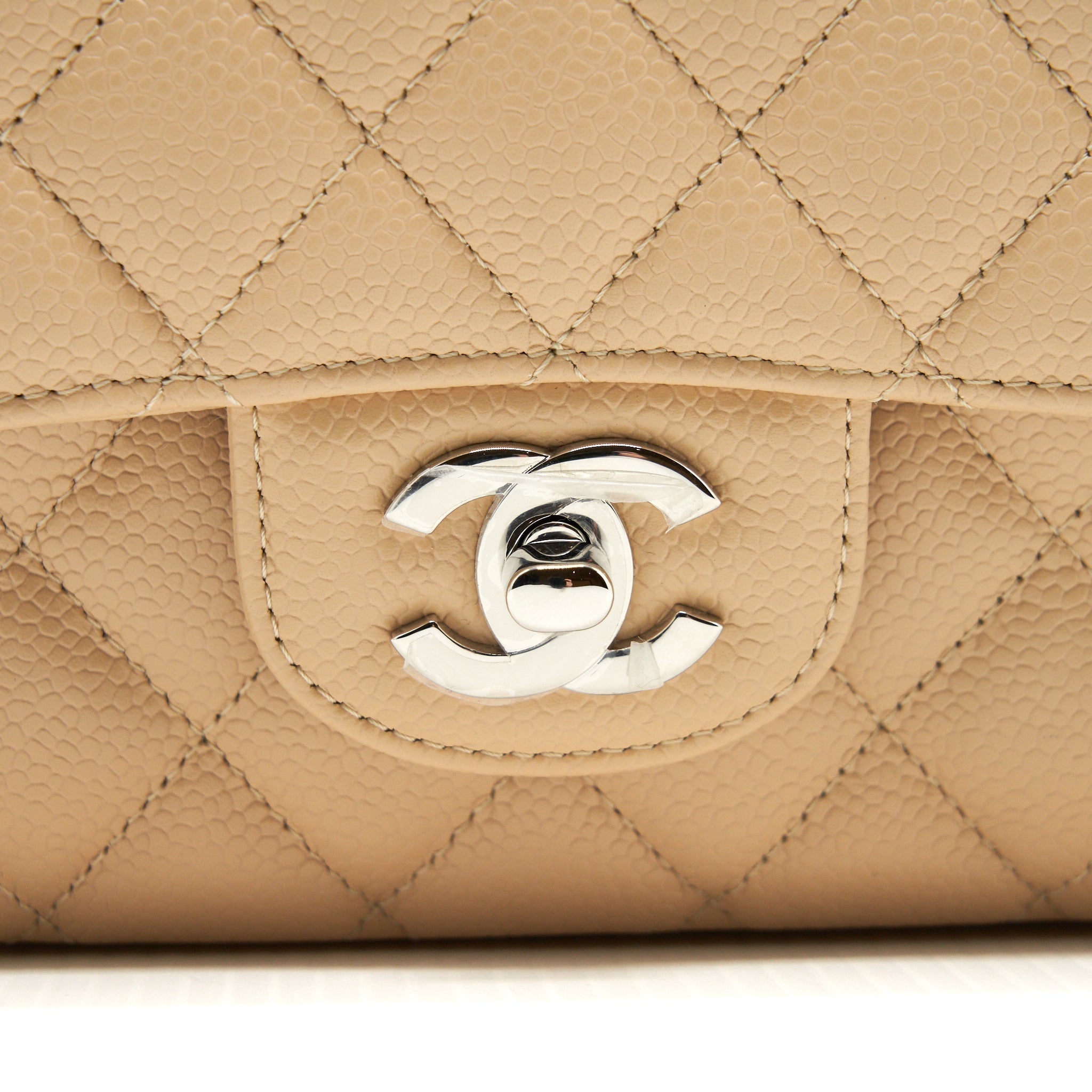 Chanel Medium Classic Double Flap Bag Caviar Beige