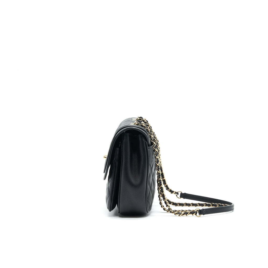 Chanel Square Flap Bag Lambskin In Black