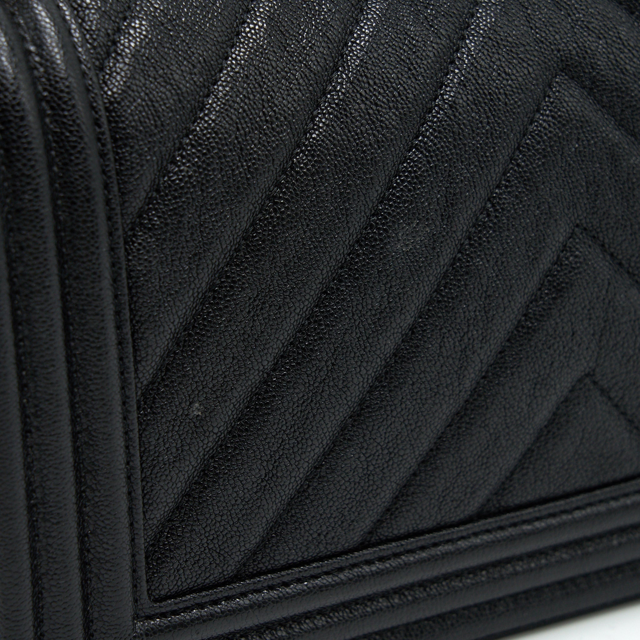 Chanel Chevron medium Boy Chanel Handbag Caviar Black