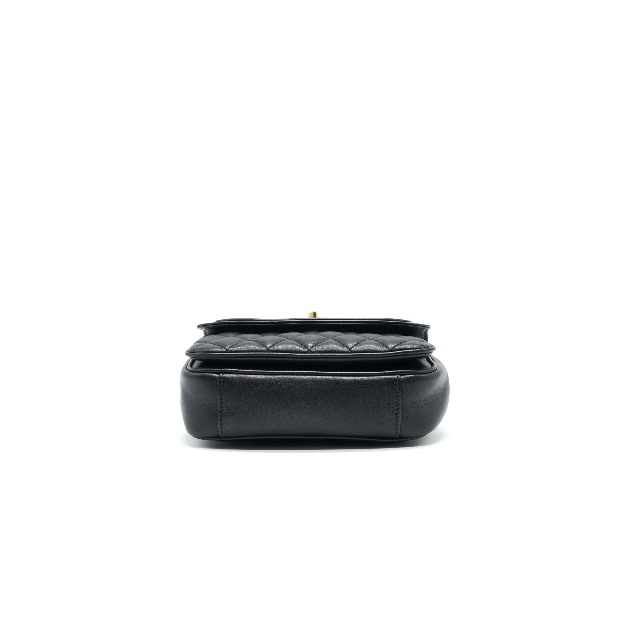 Chanel Square Flap Bag Lambskin In Black