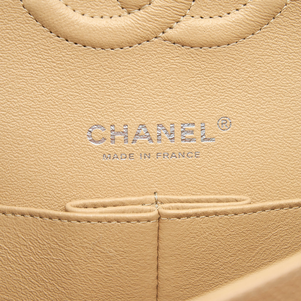 Chanel Medium Classic Double Flap Bag Caviar Beige