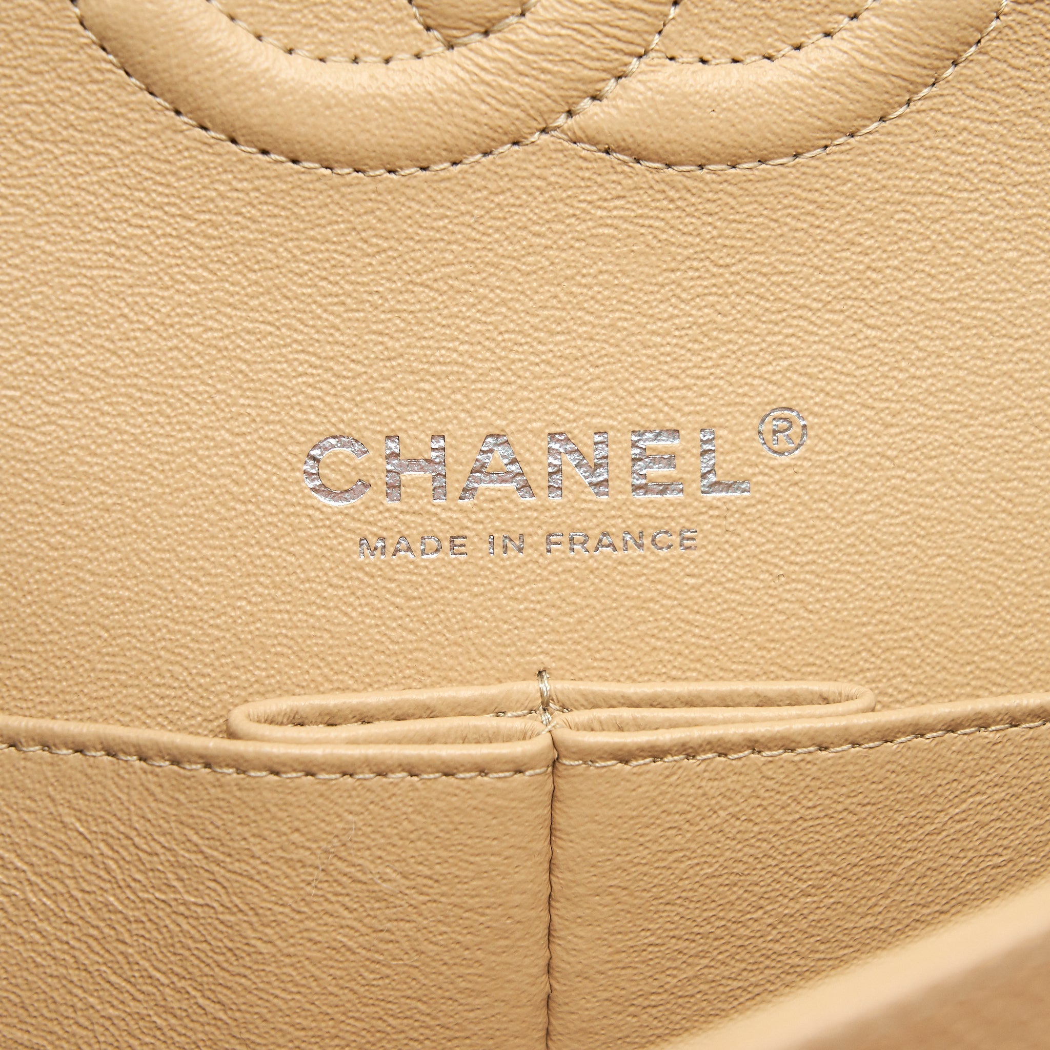 Chanel Medium Classic Double Flap Bag Caviar Beige
