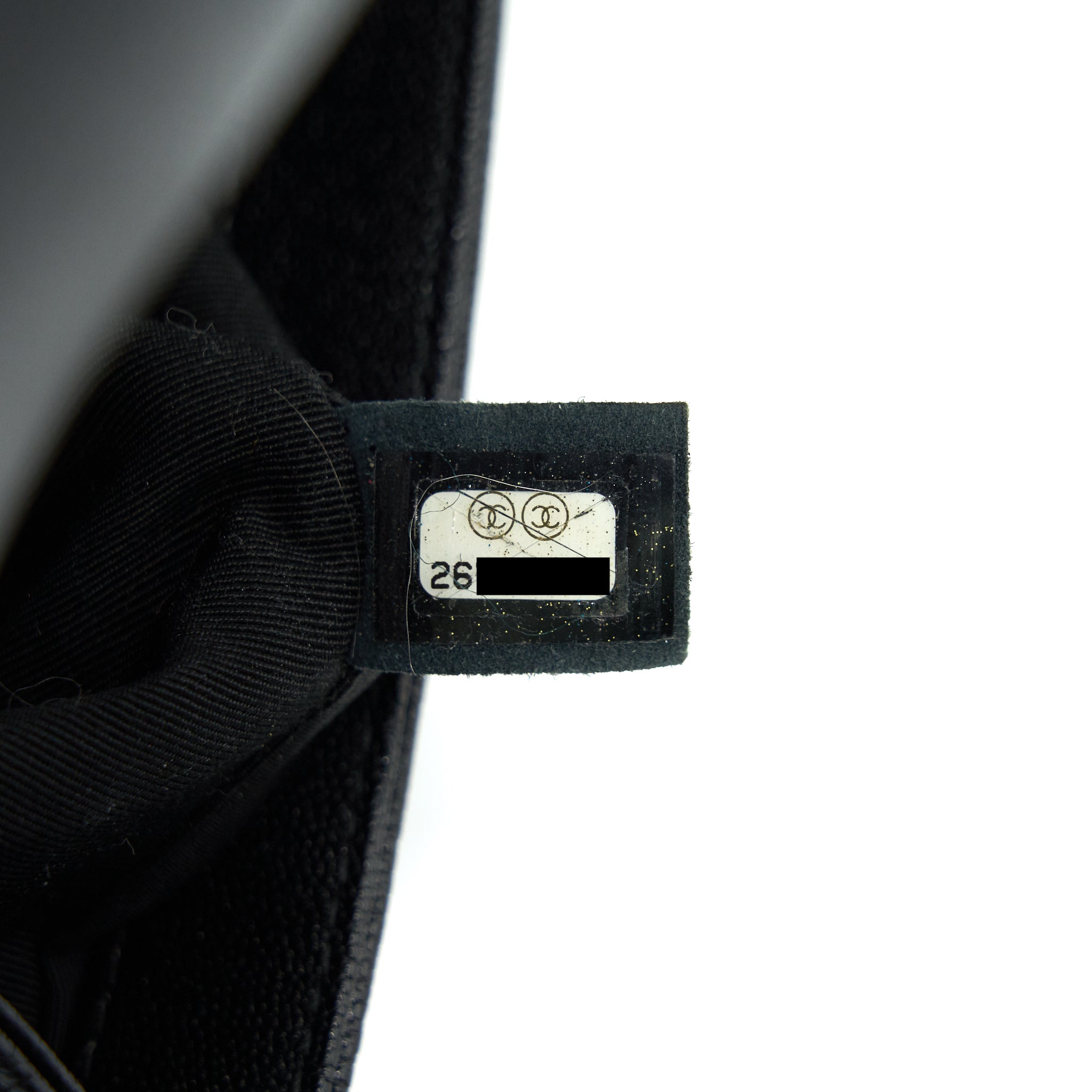 Chanel Chevron medium Boy Chanel Handbag Caviar Black
