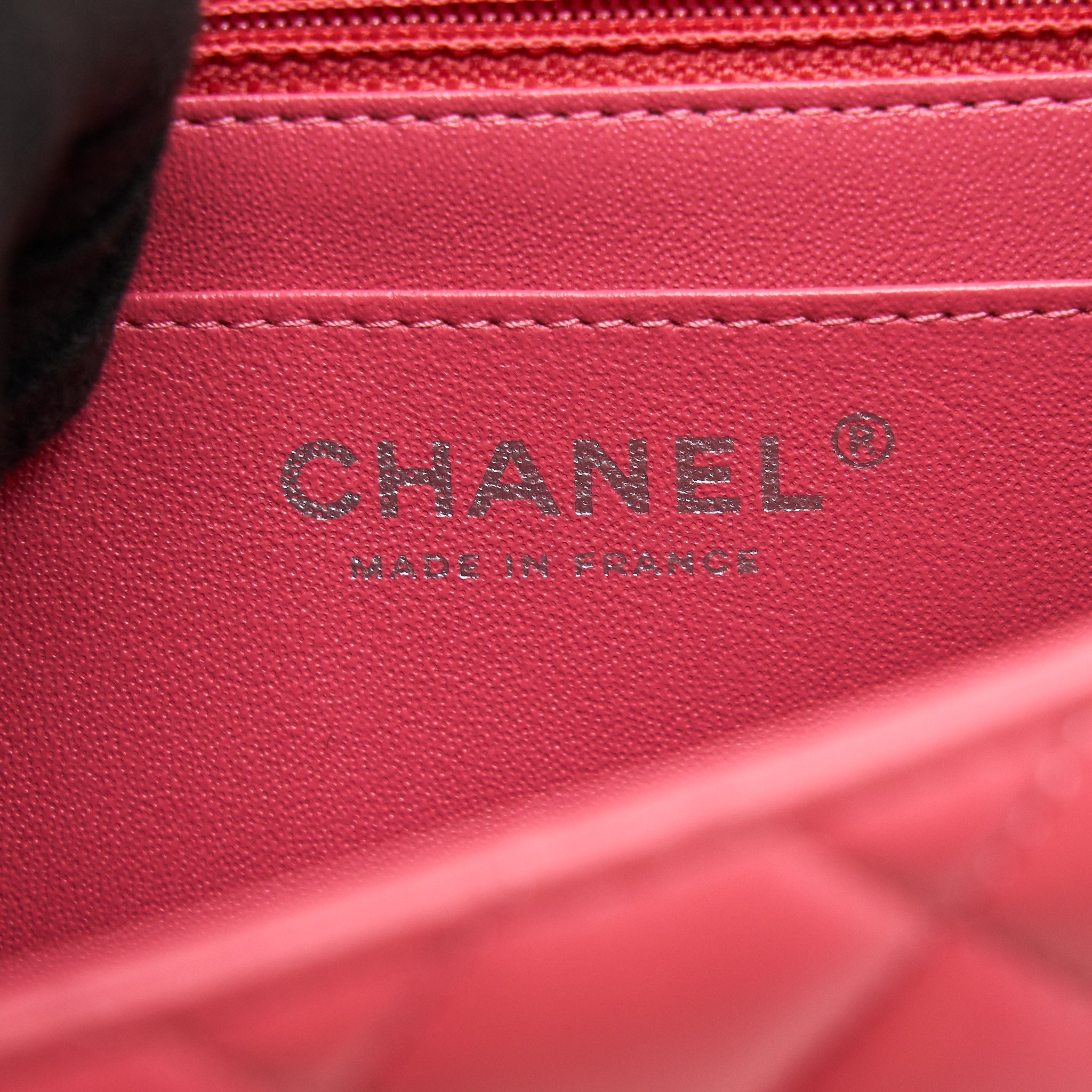 Chanel Mini Square Flap Bag Lambskin Pink