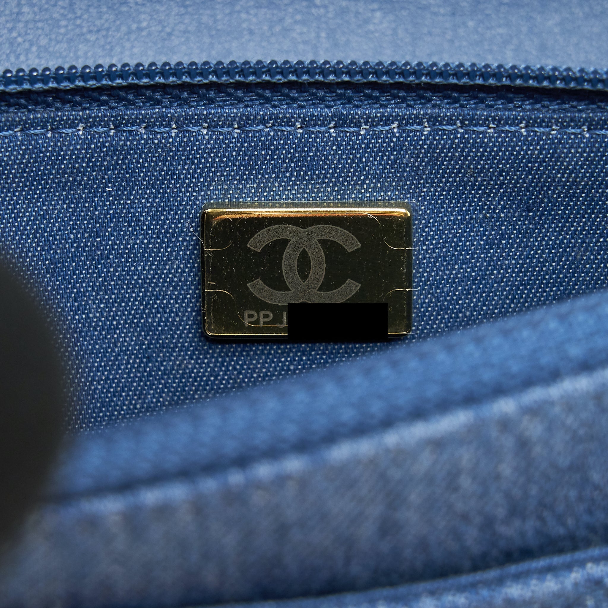 Chanel 22C Pearl Crush Wallet On Chain Denim
