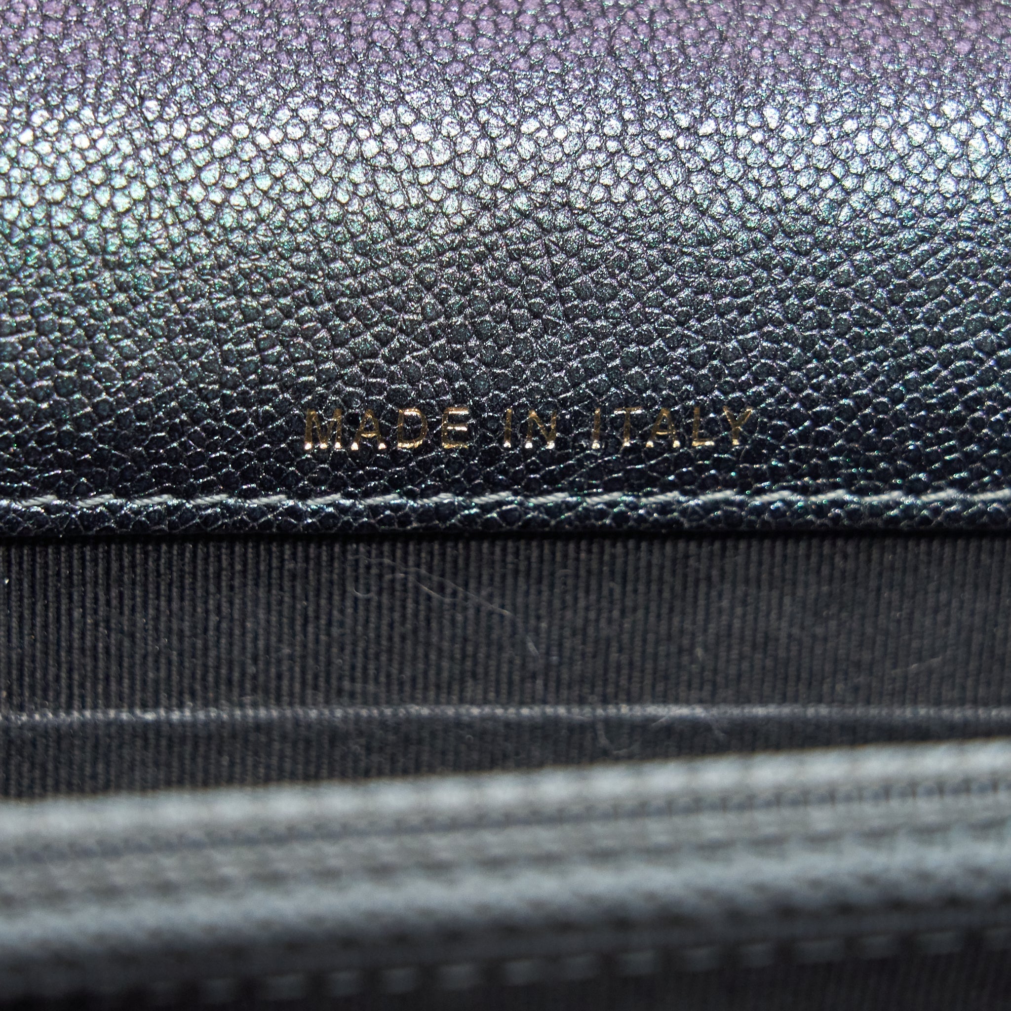 Chanel Classic Square Wallet on Chain Caviar Iridescent Purple L