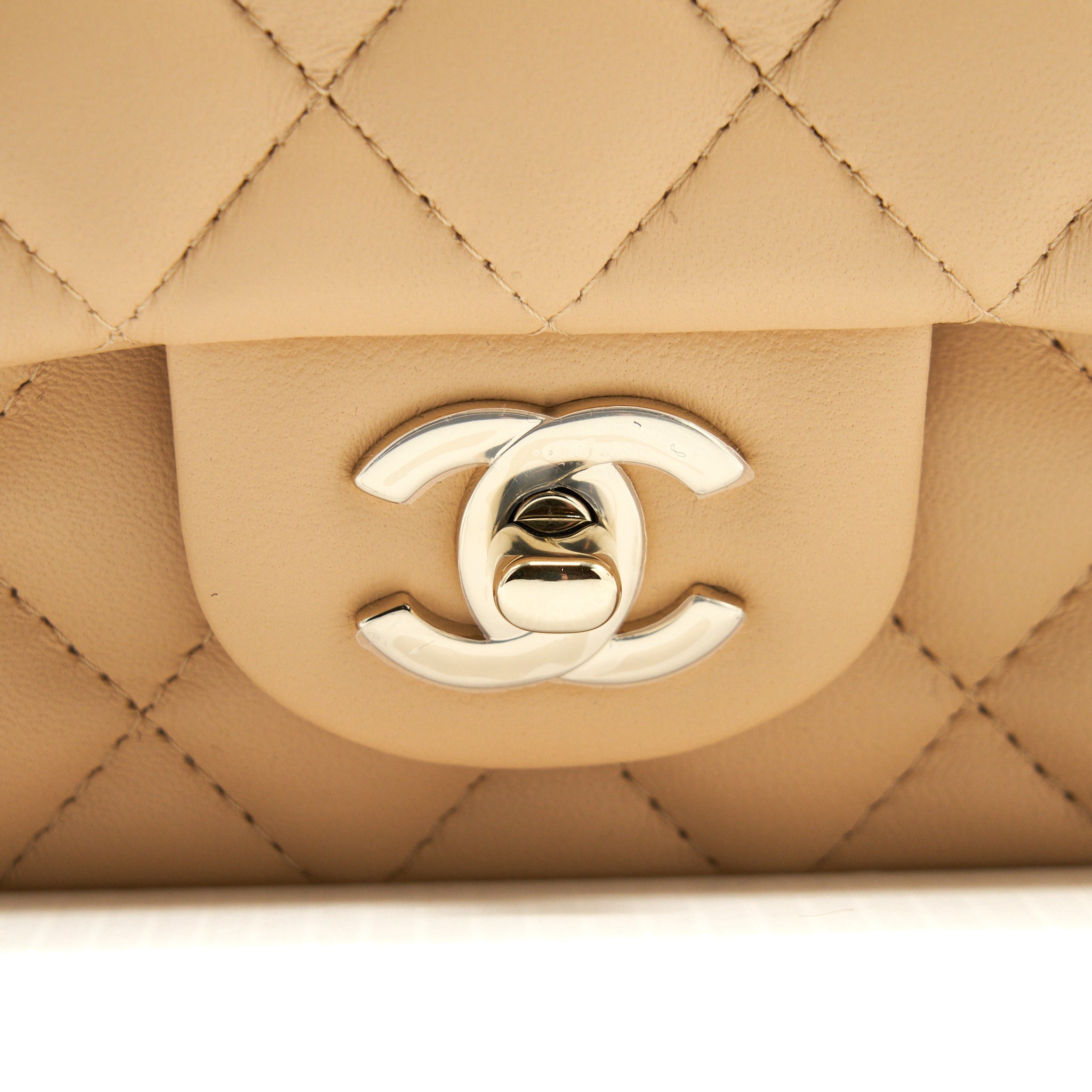 Chanel 22C Mini Rectangular Flap Bag Lambskin Beige L