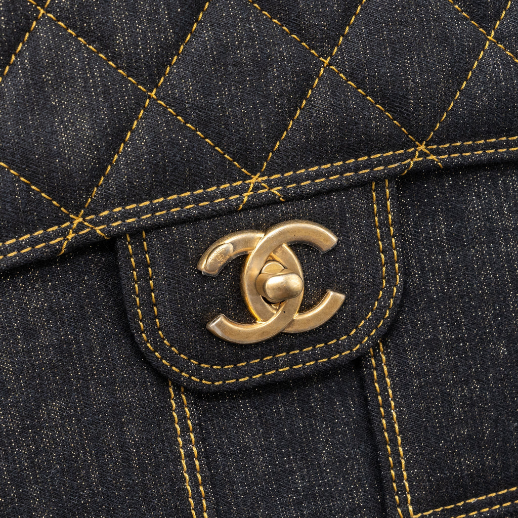 Chanel 23S flap backpack denim dark blue Brushed  (microchip)