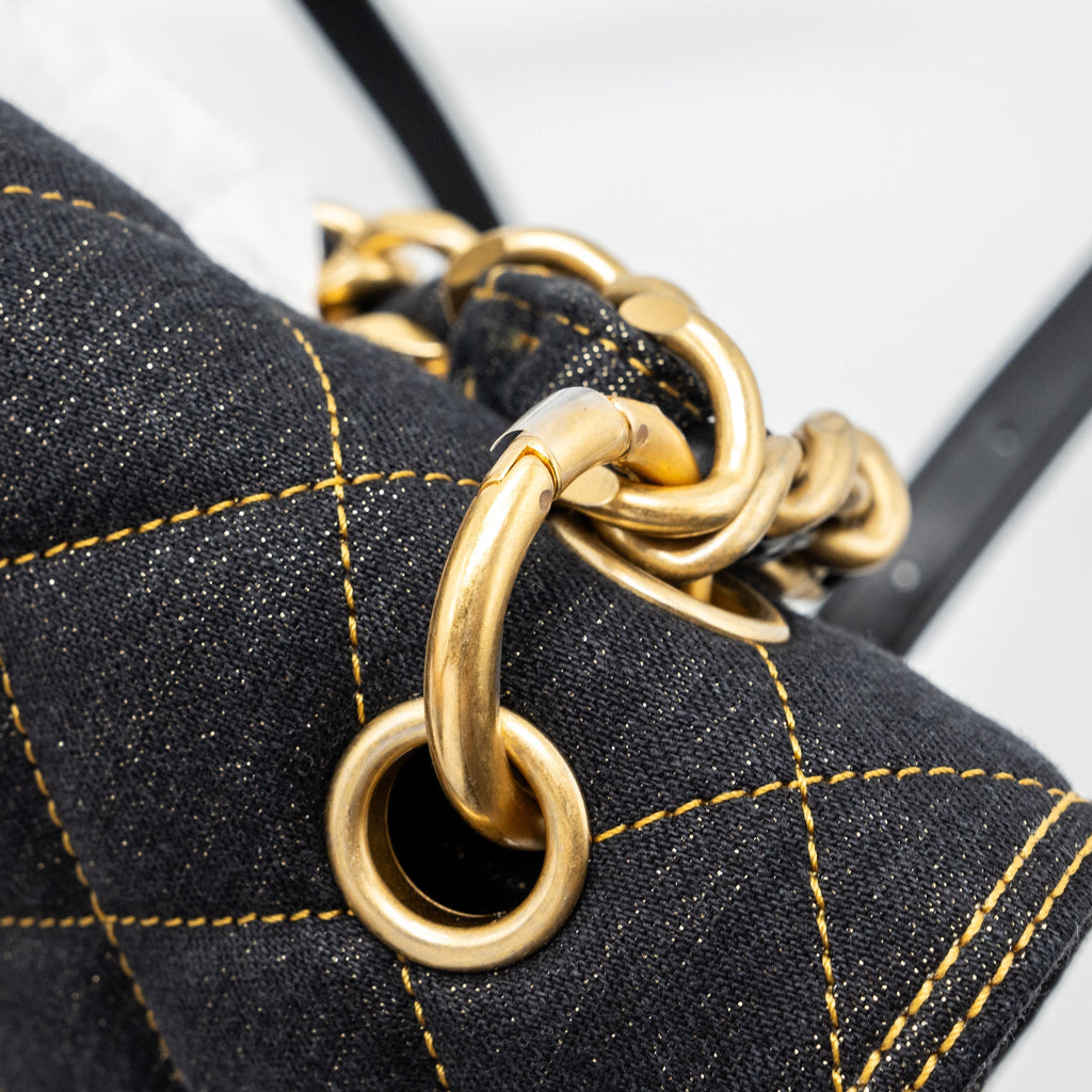 Chanel 23S flap backpack denim dark blue Brushed  (microchip)