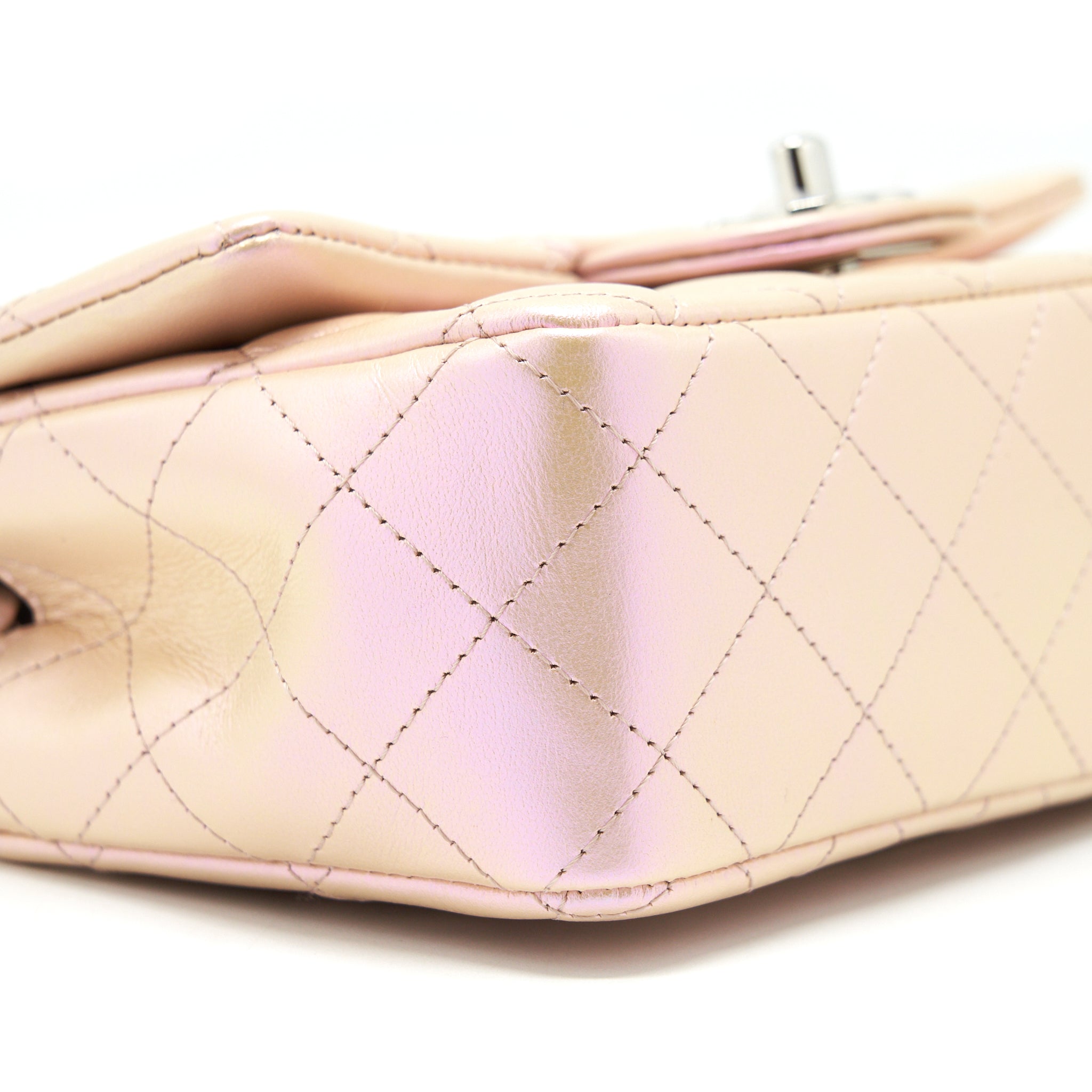 Chanel 21k Iridescent Mini Rectangular Calfskin Pink
