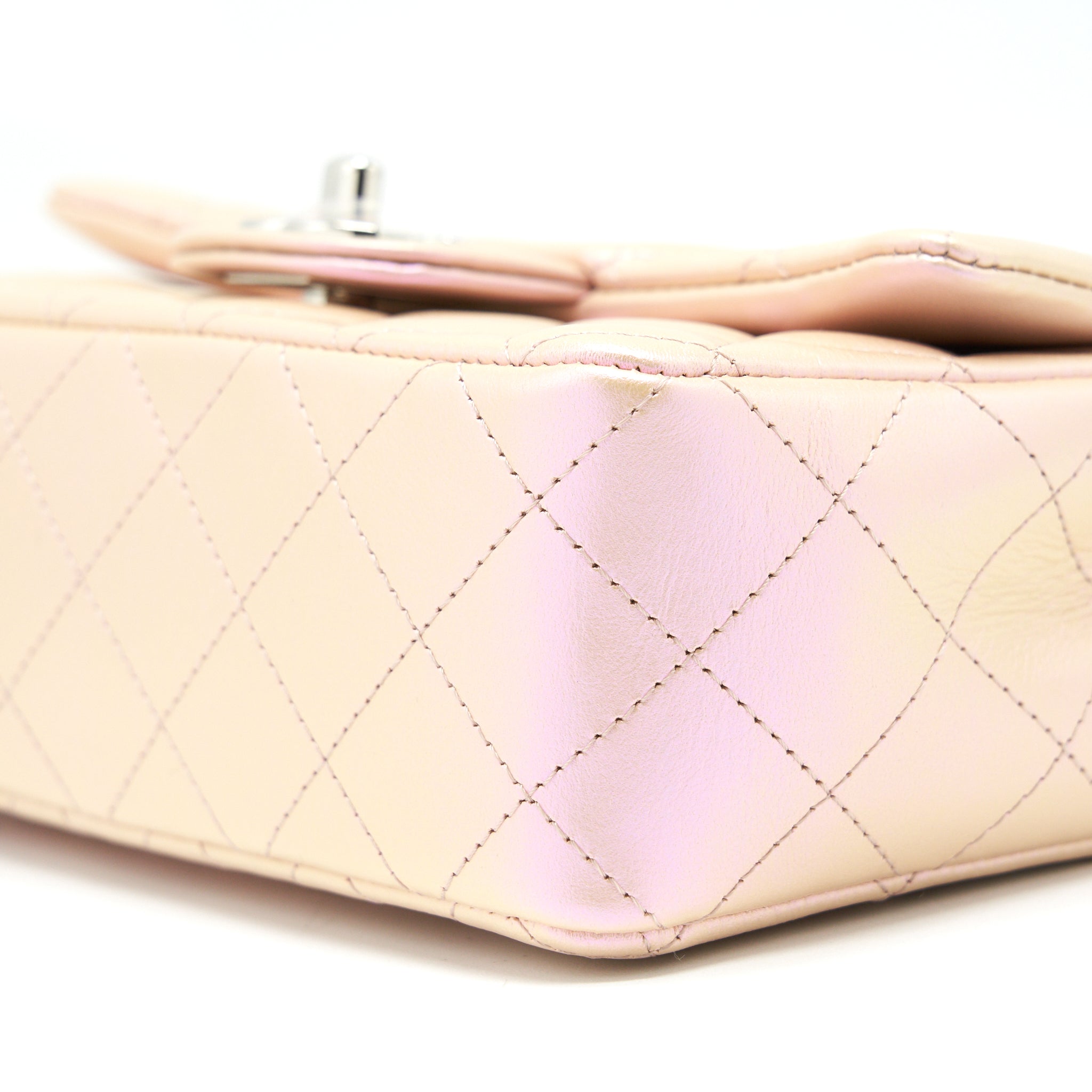 Chanel 21k Iridescent Mini Rectangular Calfskin Pink
