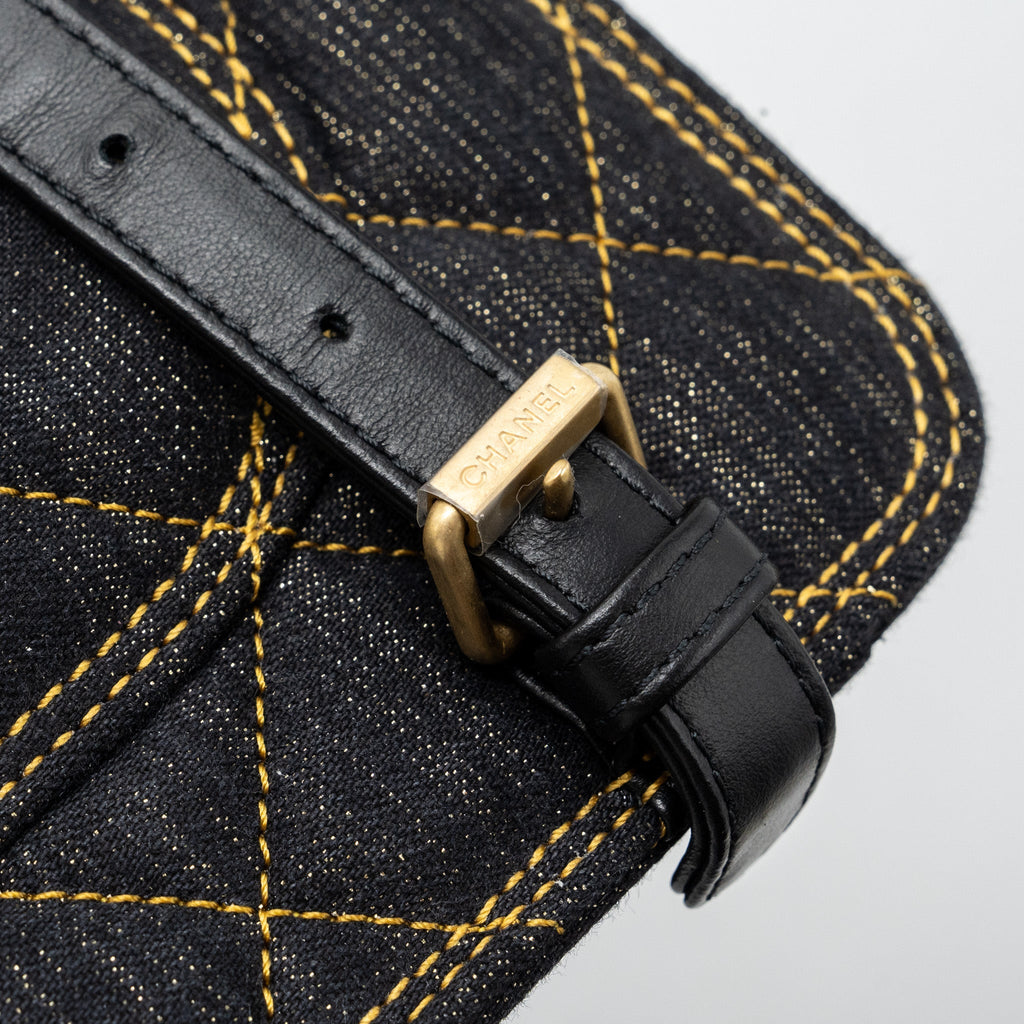 Chanel 23S flap backpack denim dark blue Brushed  (microchip)