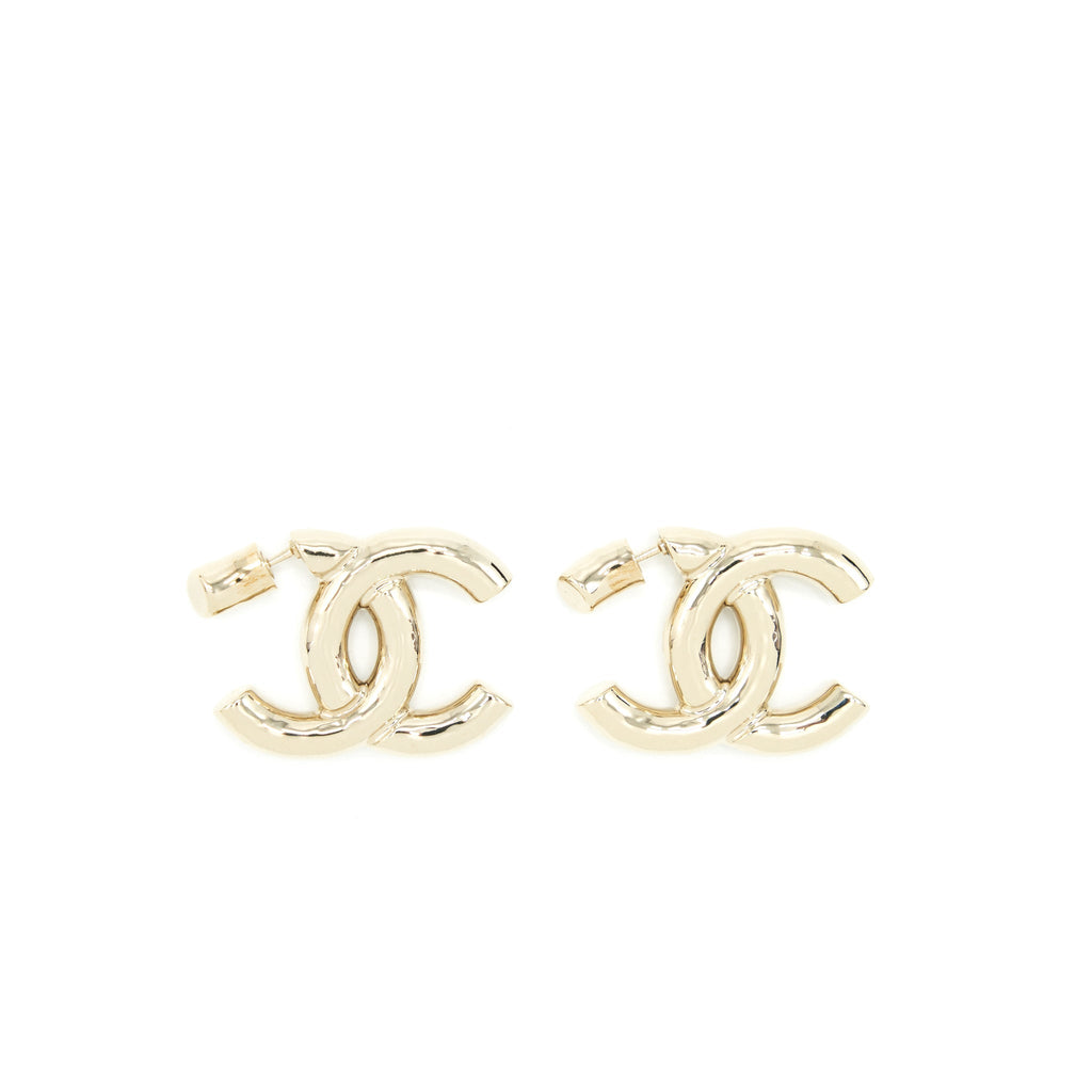 Chanel 22P Giant CC Logo Earrings L