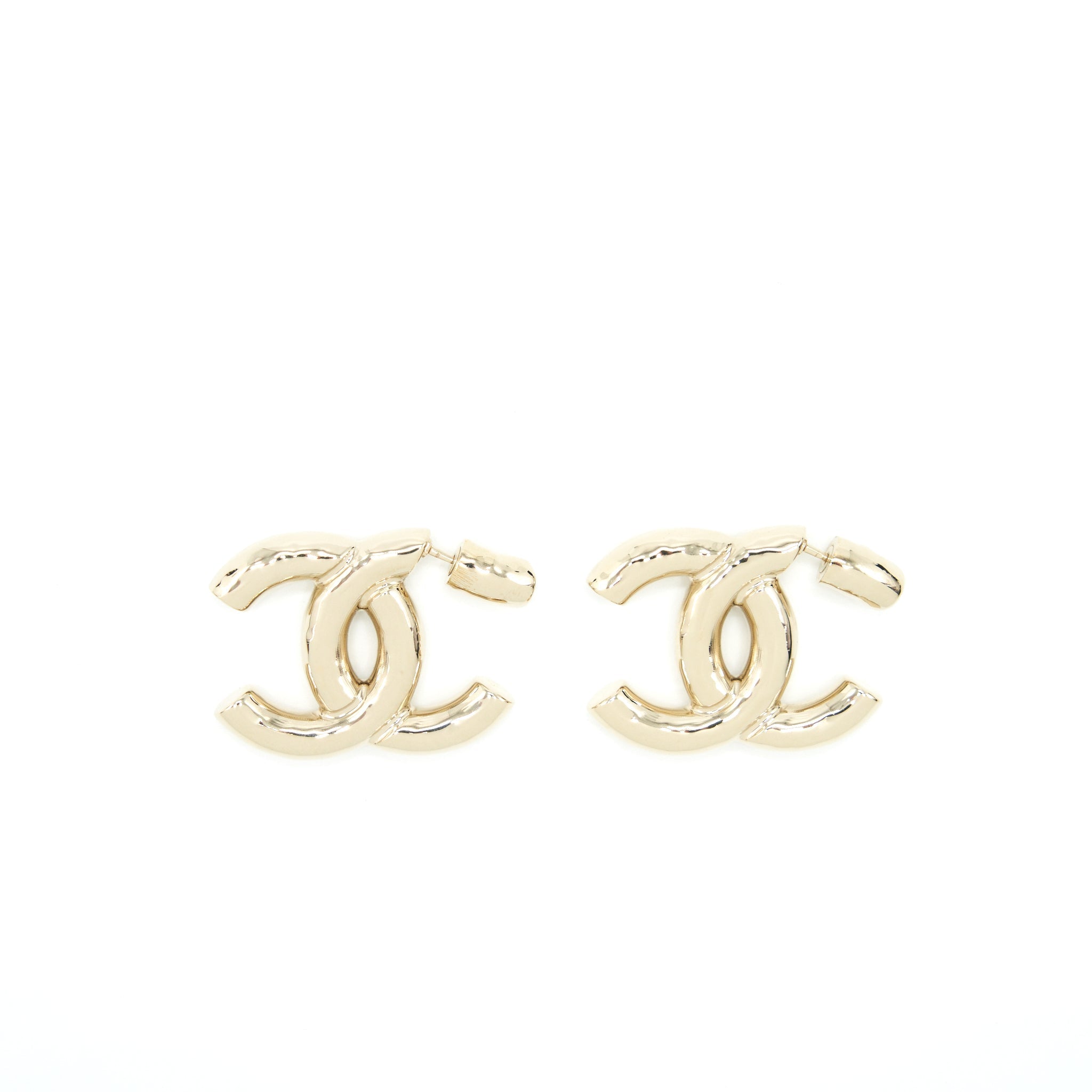 Chanel 22P Giant CC Logo Earrings L