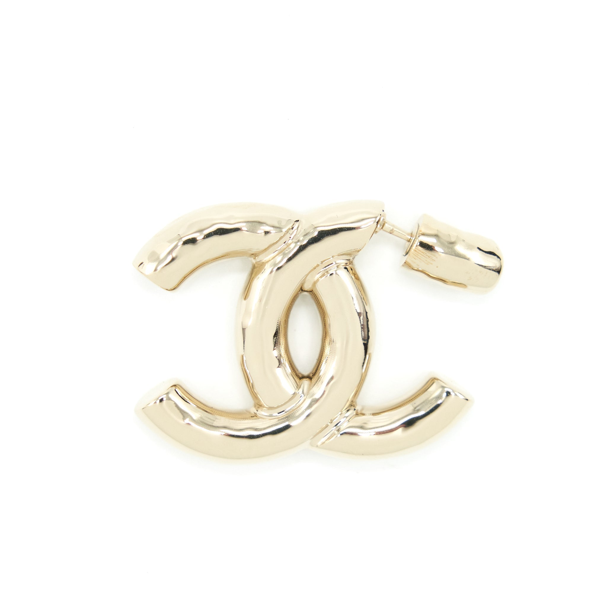 Chanel 22P Giant CC Logo Earrings L